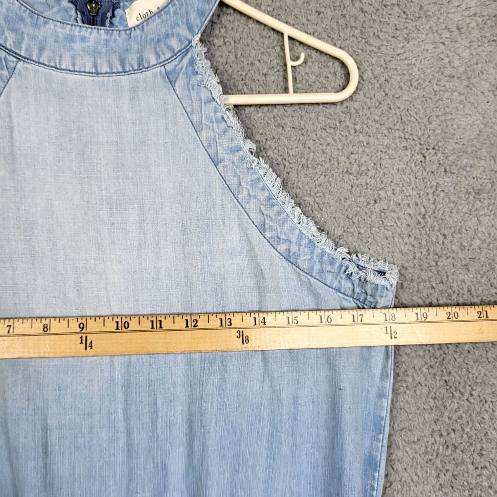 CLOT CLOTH & STONE Women's Button up sleeveless Jumpsuit Size S Blue Chambray Tencel One-Piece Casual Regular Sleeveless Button Up Size 28" / US 6 / IT 42 - 5 Thumbnail