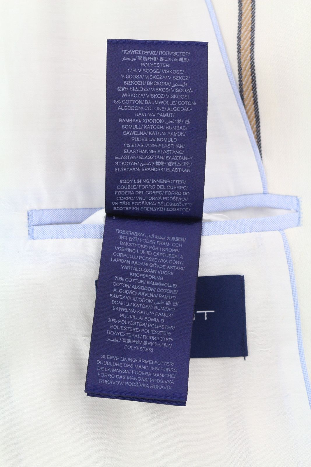 Gant STRIPE LINEN EU38 Off-White Linen Notch Blazer 85337 Size M / US 6-8 / IT 42-44 - 11 Thumbnail