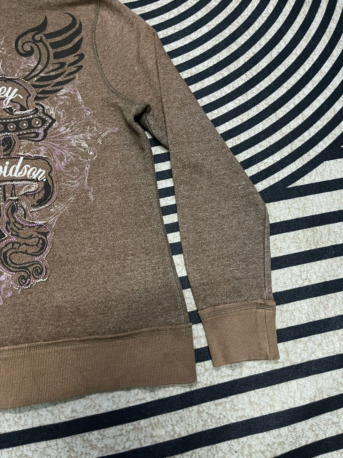 Harley Davidson VINTAGE Y2K HARLEY DAVIDSON SPELLOUT CROSS FADED HOODIE Size M / US 6-8 / IT 42-44 - 17 Thumbnail