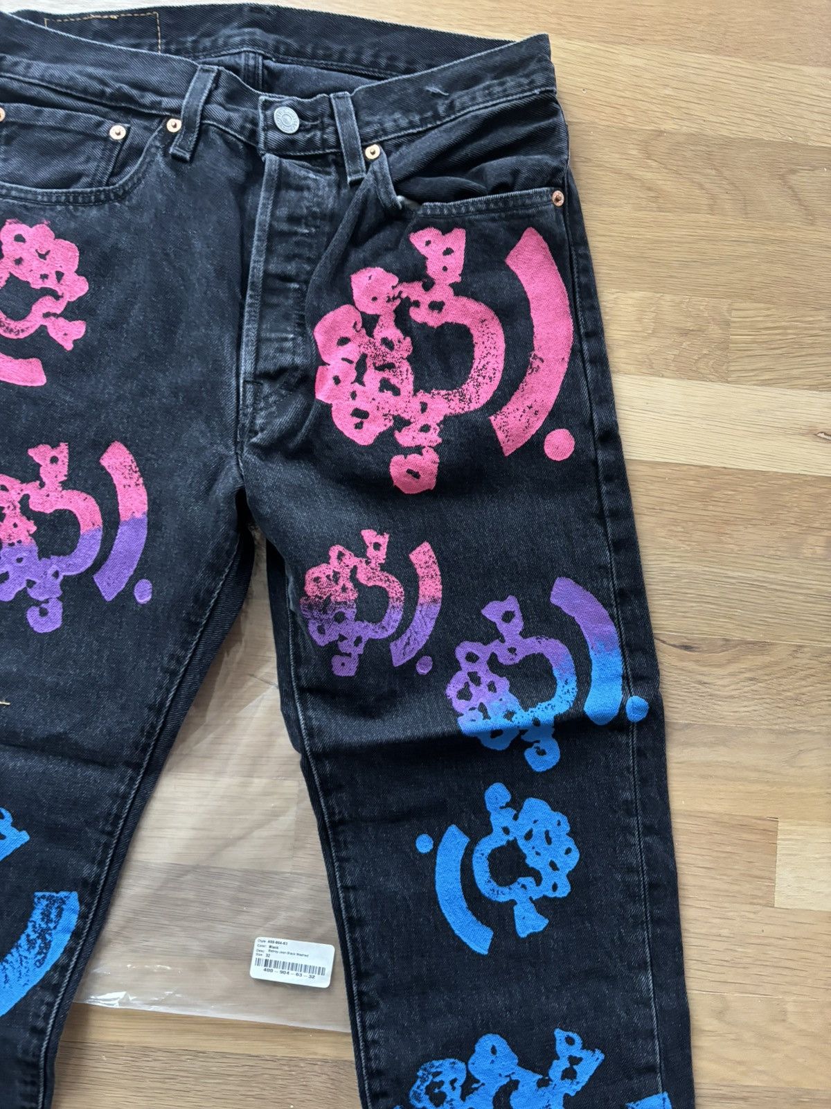 DENIM TEARS Denim Tears Bstroy Tears Blue/Pink 501 Jeans 32x32 Size US 32 / EU 48 - 6 Thumbnail