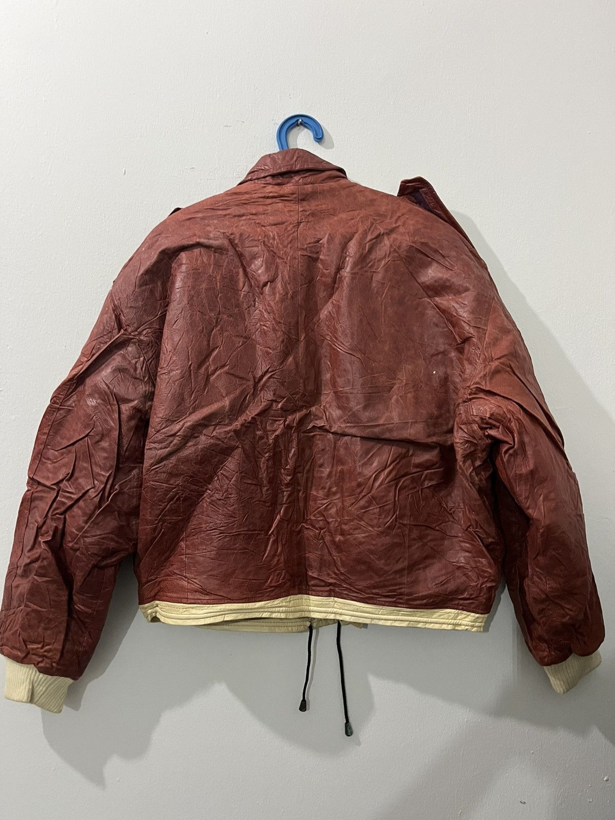 Jiberish VINTAGE 80s LEATHER JACKETS BOMBER STYLE Size US L / EU 52-54 / 3 - 7 Thumbnail