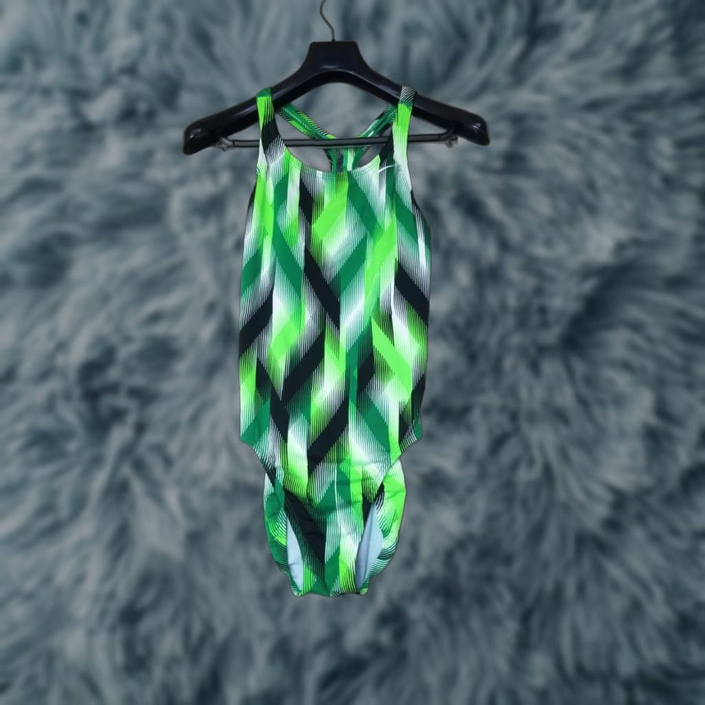 Nike NIKE Racerback Swim One Piece Women's Size 12 Floral Navy Green Blues Bathing Suit Size XL / US 12-14 / IT 48-50 - 1 Thumbnail