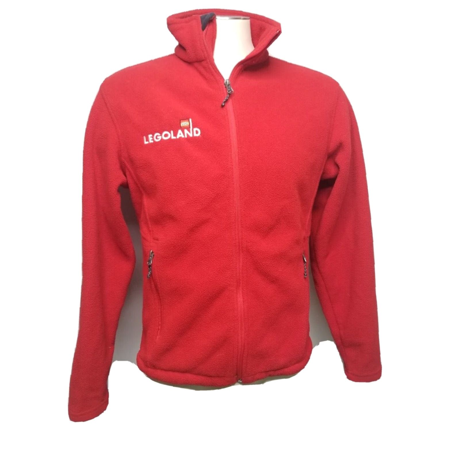 Vintage California Mens XS Red Fleece Zipper Work Jacket LEGO Legoland Employee Uniform Size US XS / EU 42 / 0 - 2 Thumbnail