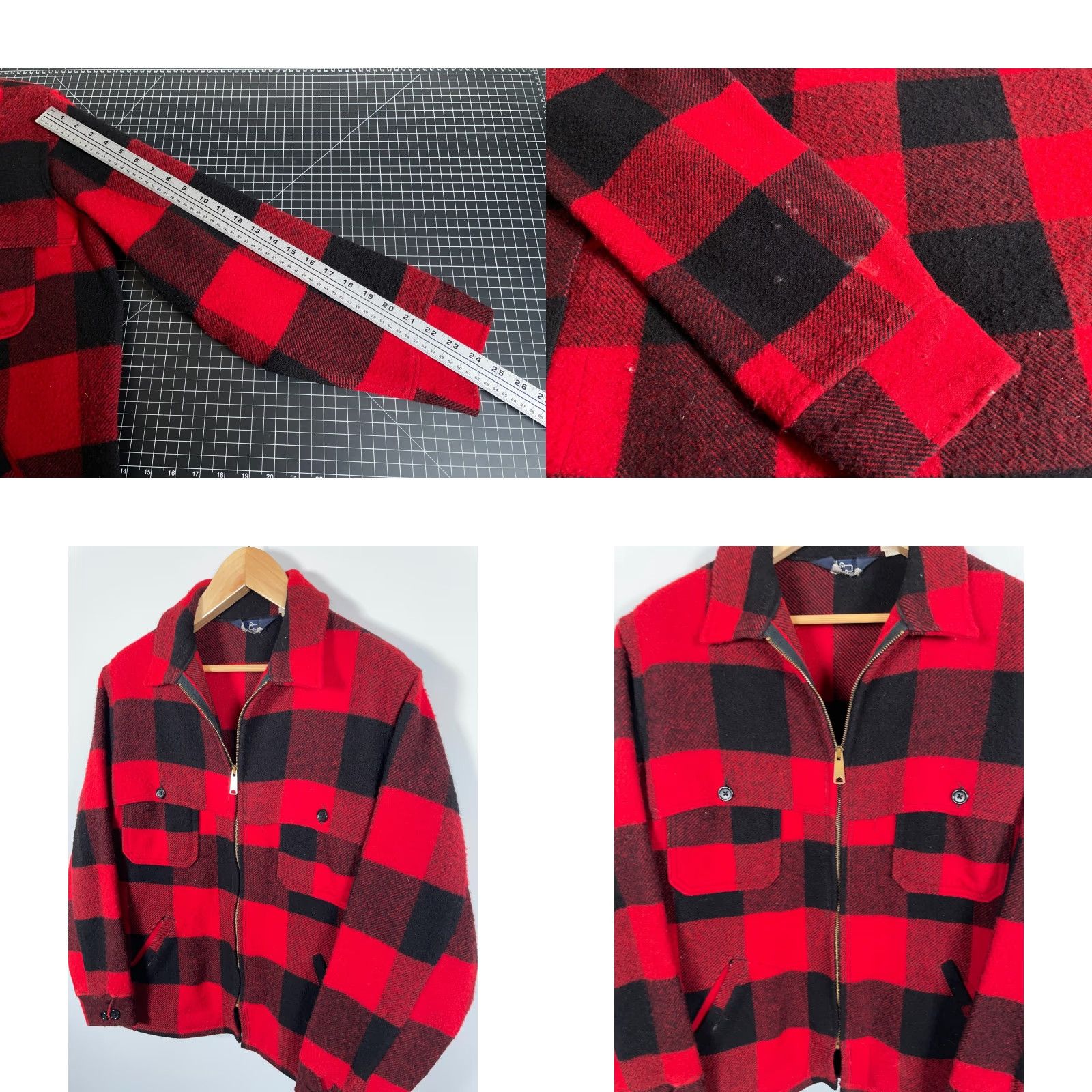 Vintage VINTAGE Woolrich Jacket Chore Buffalo Plaid Red Black USA Made Workwear Mens Large Jacket Size US L / EU 52-54 / 3 - 8 Thumbnail