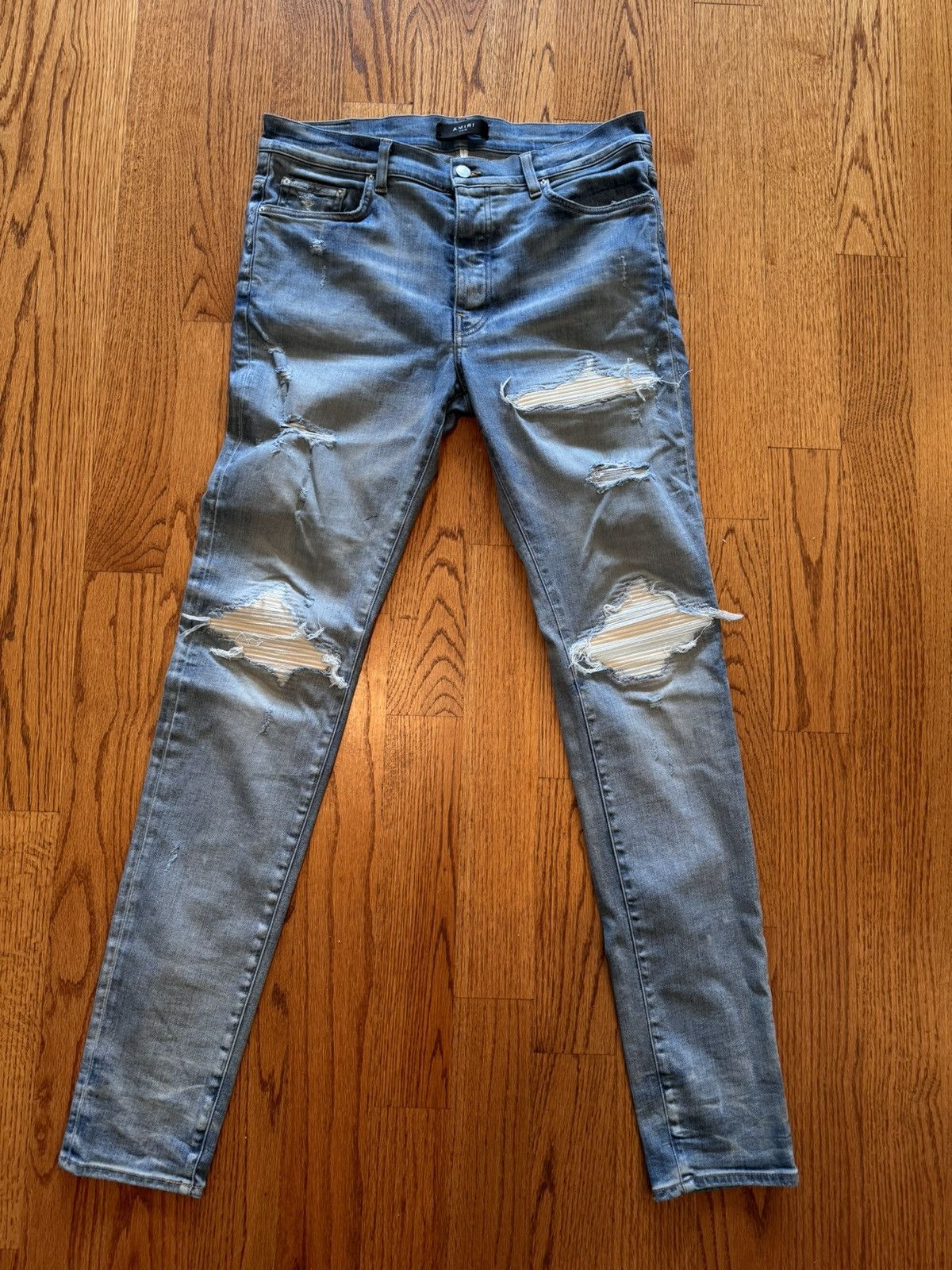 Jeans Amiri MX1 En Daim Ultra Noir/blanc, Taille 32 - NEUF Avec étiquettes