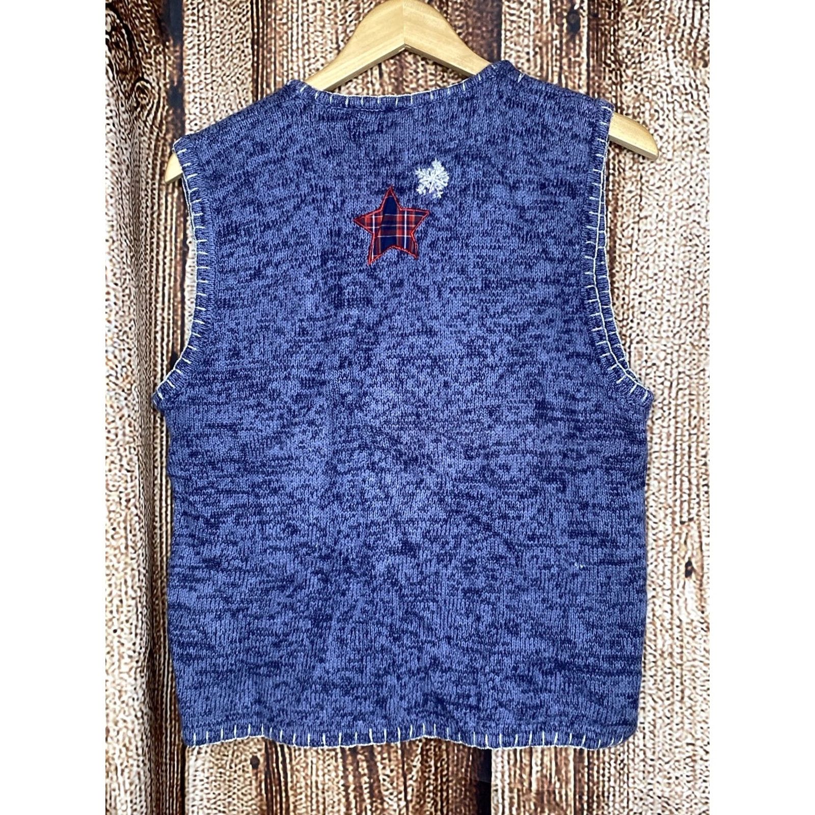 Vintage Bobbie Brooks Womens Vest Full Zip Knitted Blue Christmas Size M Size M / US 6-8 / IT 42-44 - 3 Thumbnail