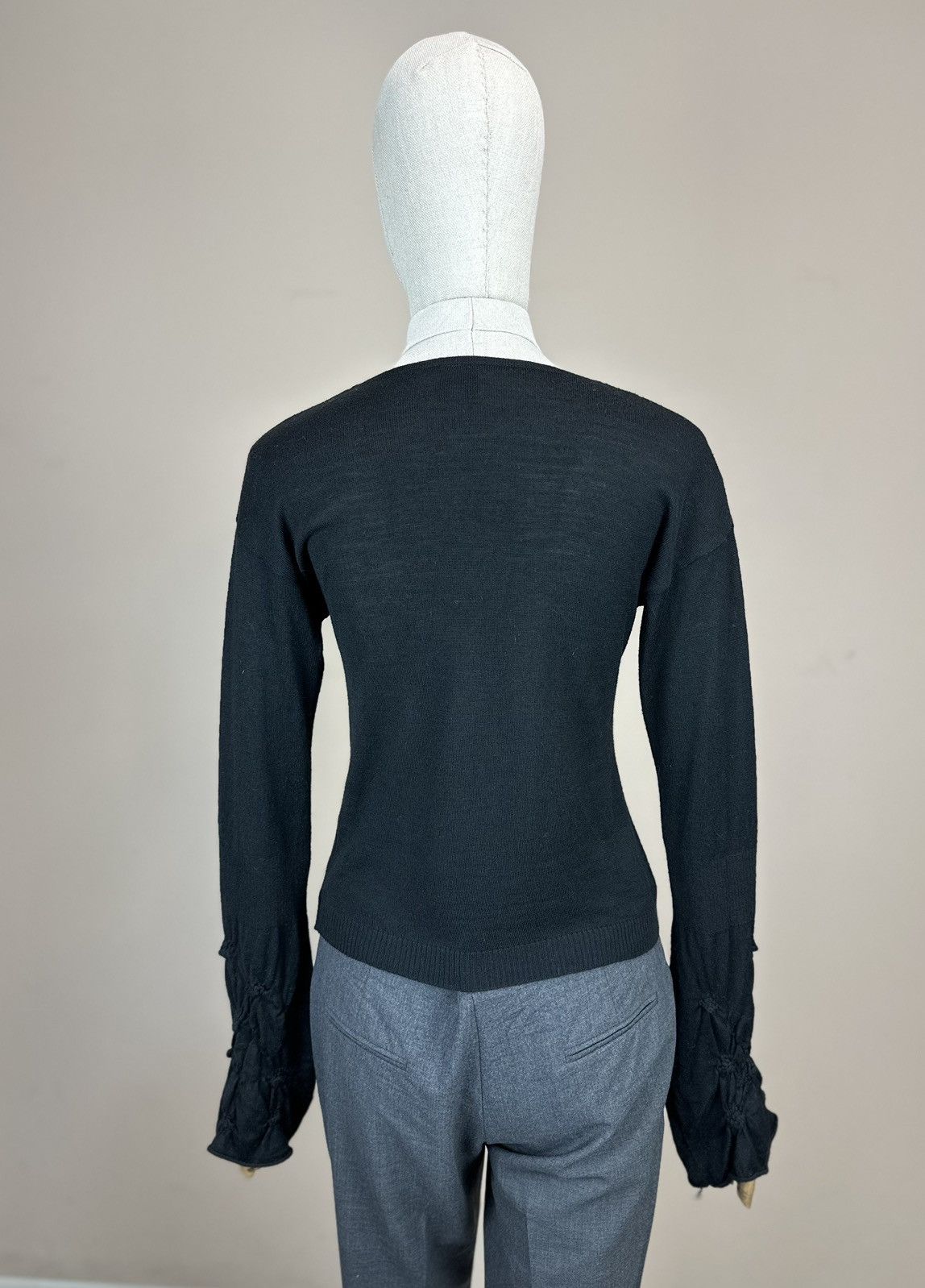 Versace Jeans Couture × Vintage Gianni Versace Jeans Couture vintage black sweater ruffled Size M / US 6-8 / IT 42-44 - 4 Thumbnail