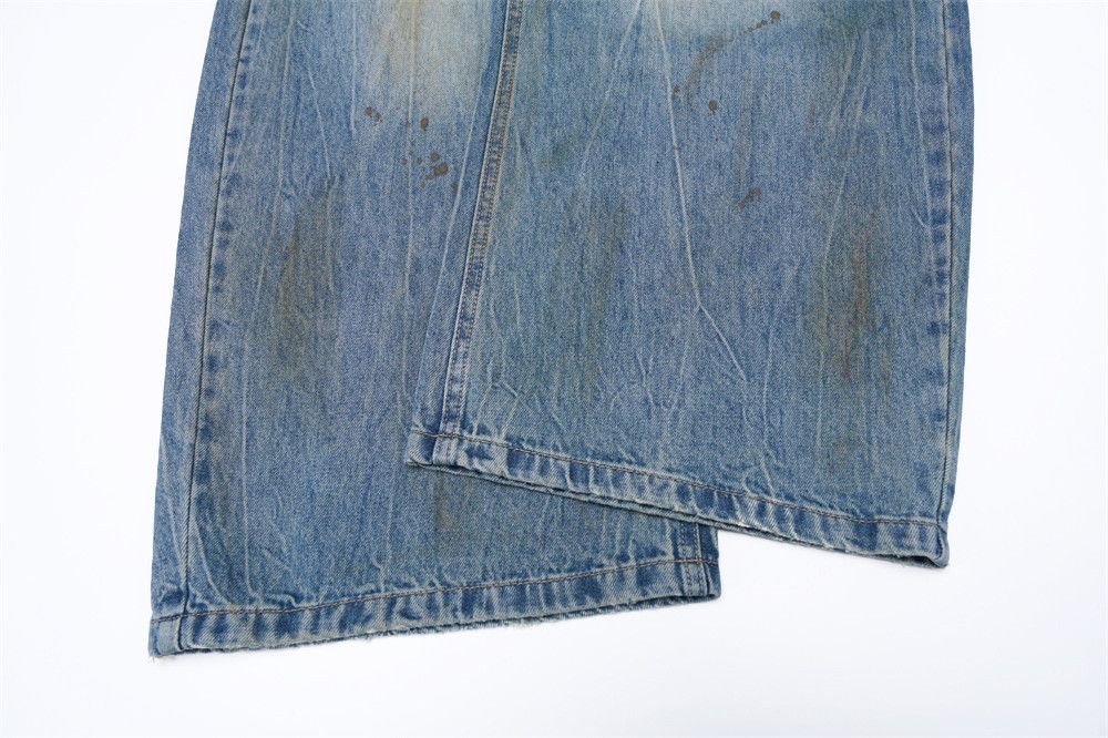 Vintage Men's loose washed ink-splashed distressed scimitar jeans Size US 32 / EU 48 - 6 Thumbnail