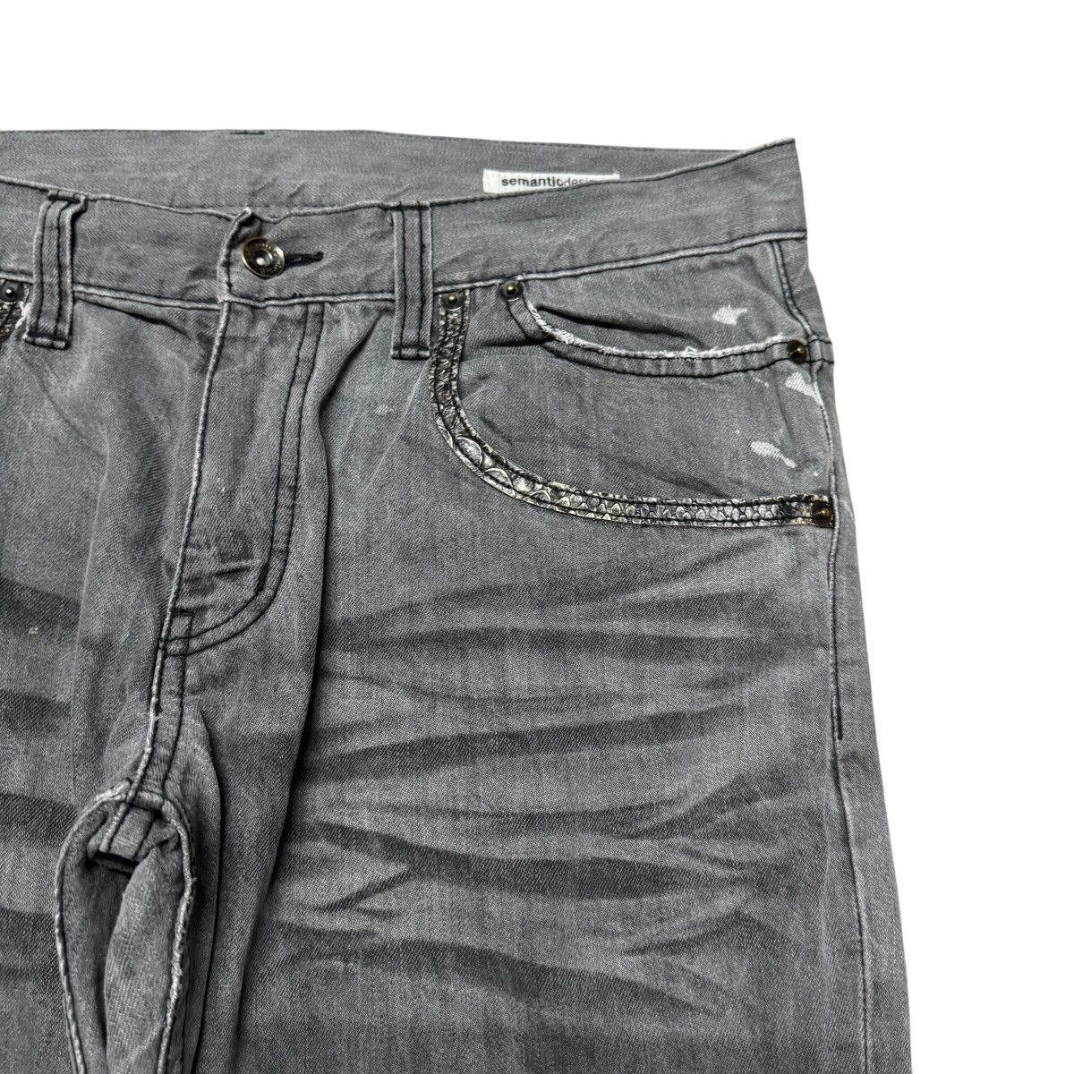 semanticdesign Vintage Semantic Design Snake Skin Denim Flare Jeans Size US 35 - 5 Thumbnail