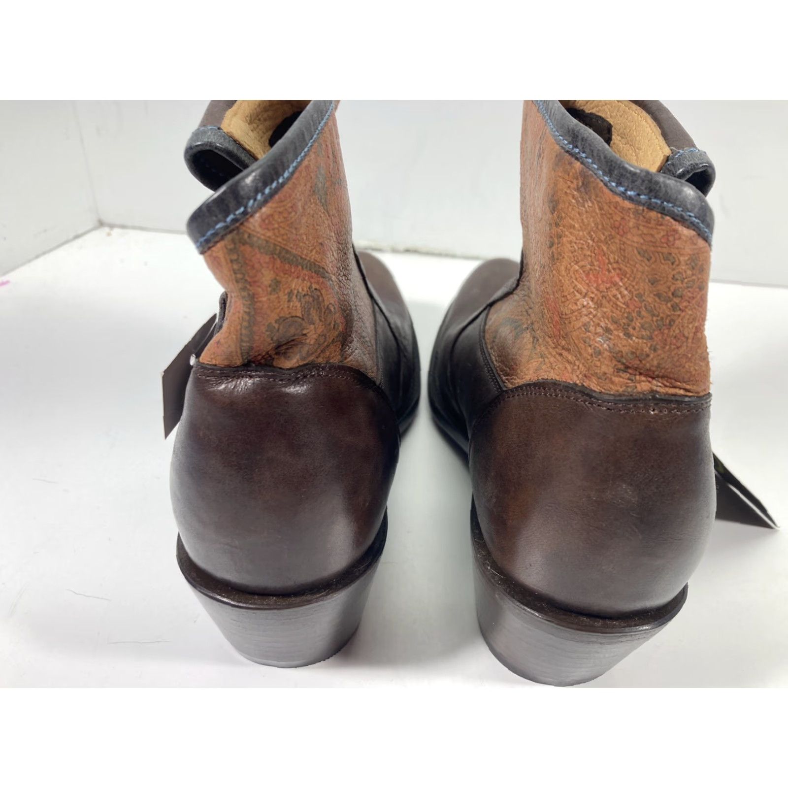 Vintage J.B. Dillon Ankle Boots Women Size 8.5 B Brown Leather Side Zip 2 Inch Heel NWT Size US 9 / IT 39 - 4 Thumbnail