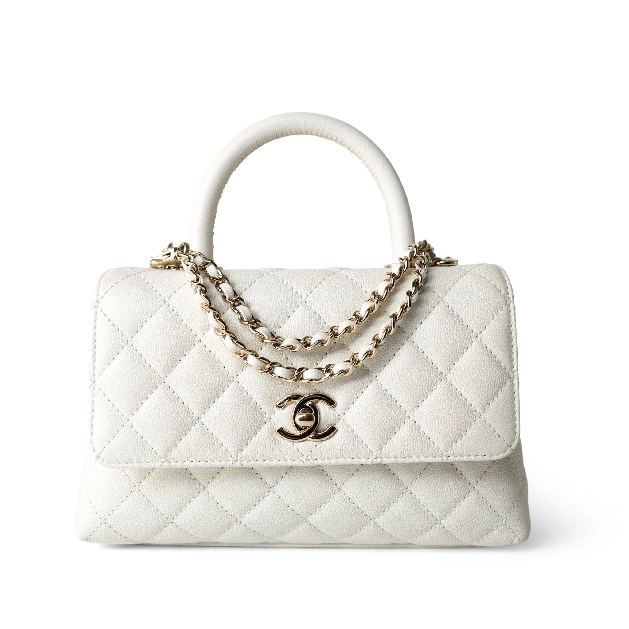Chanel os11x0326 Size: OS / Caviar Quilted Coco Handle Bag in White Size ONE SIZE - 6 Thumbnail