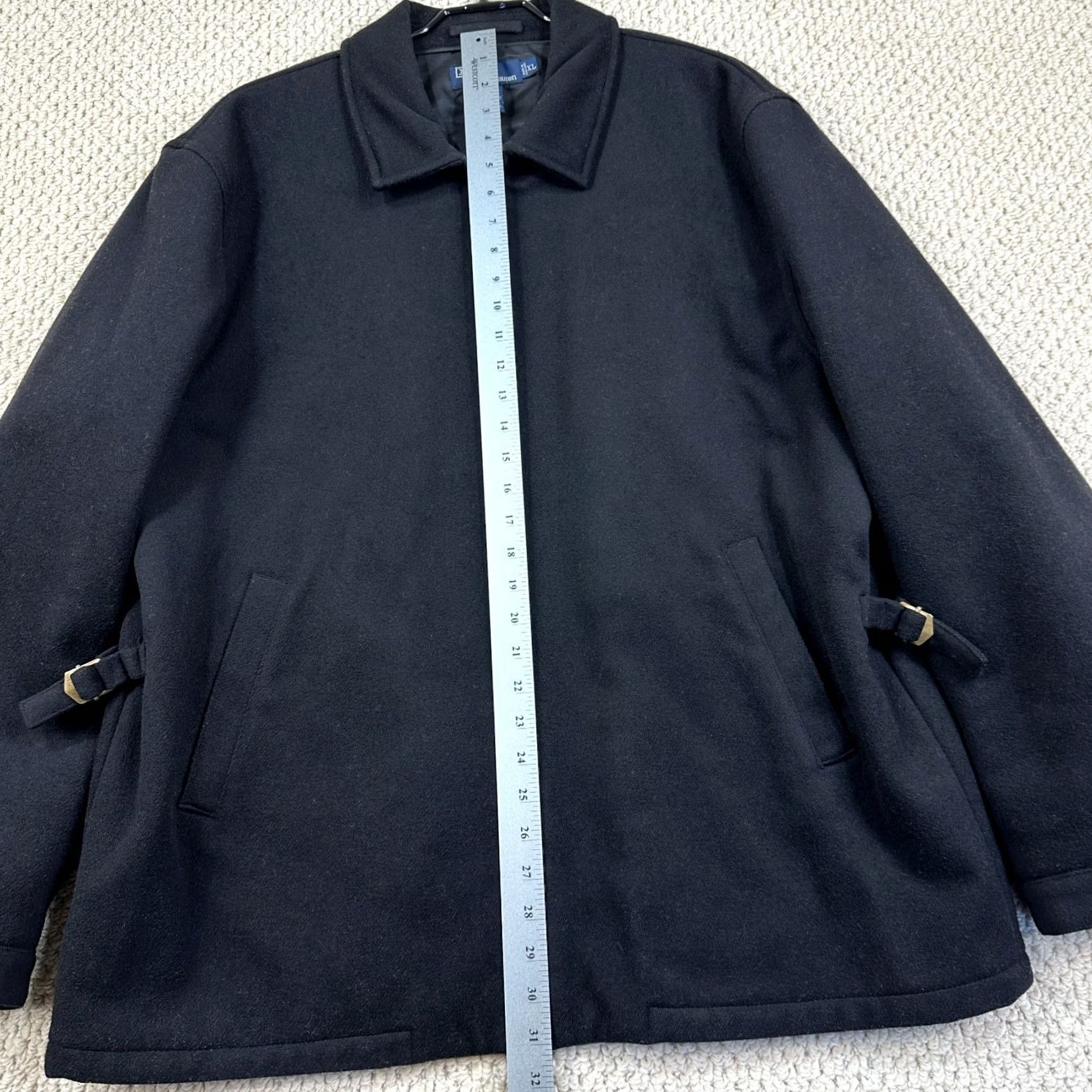 Polo Ralph Lauren VINTAGE Polo Ralph Lauren Jacket Mens XL Black Wool Blend Full Zip Buckle Sides 90s Size US XL / EU 56 / 4 - 7 Thumbnail