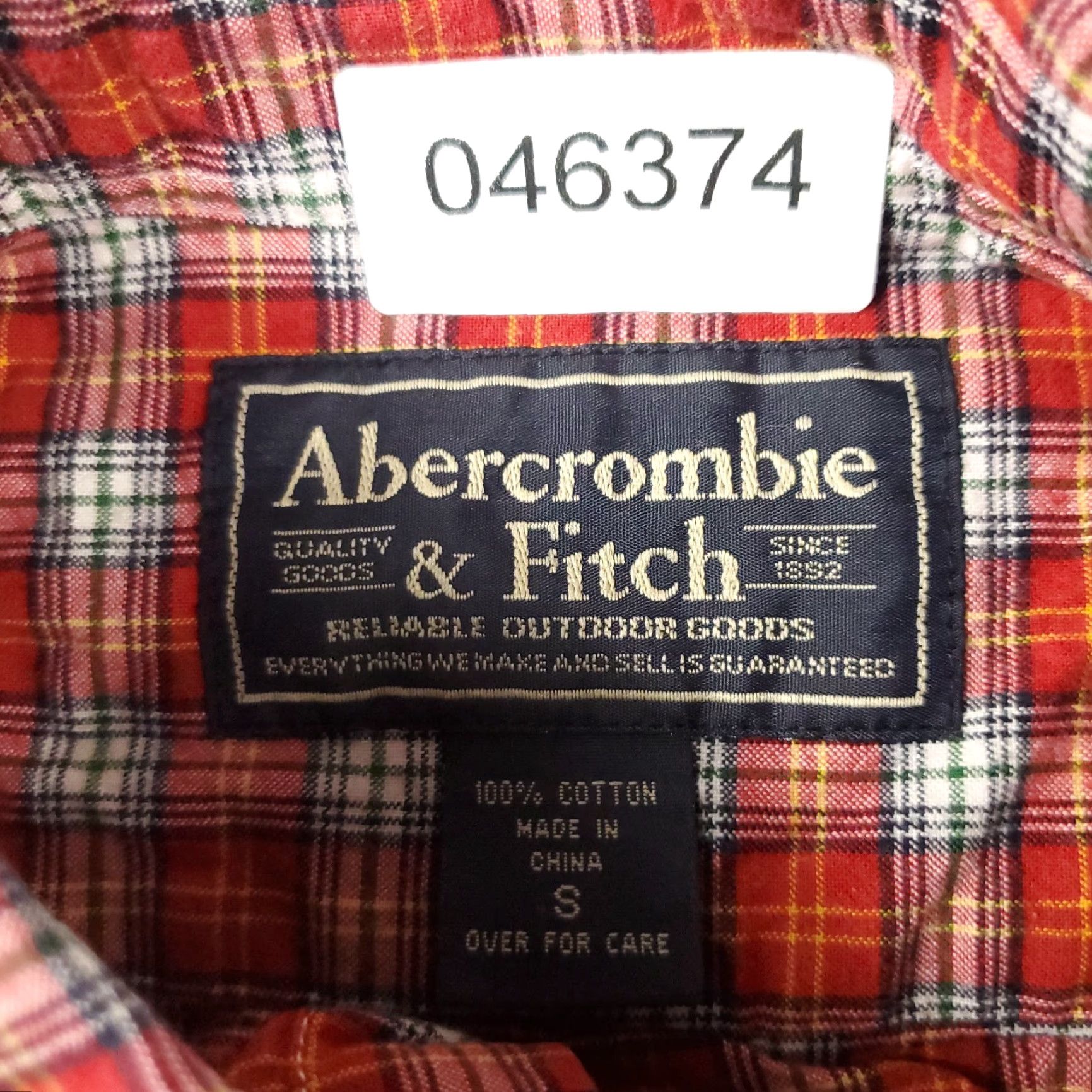Abercrombie & Fitch Abercrombie & Fitch Shirt Mens Large Red Plaid Button-Front Short Sleeve Casual Classic/Preppy Athletic Top Mens L Red Graphic No Size US L / EU 52-54 / 3 - 6 Thumbnail