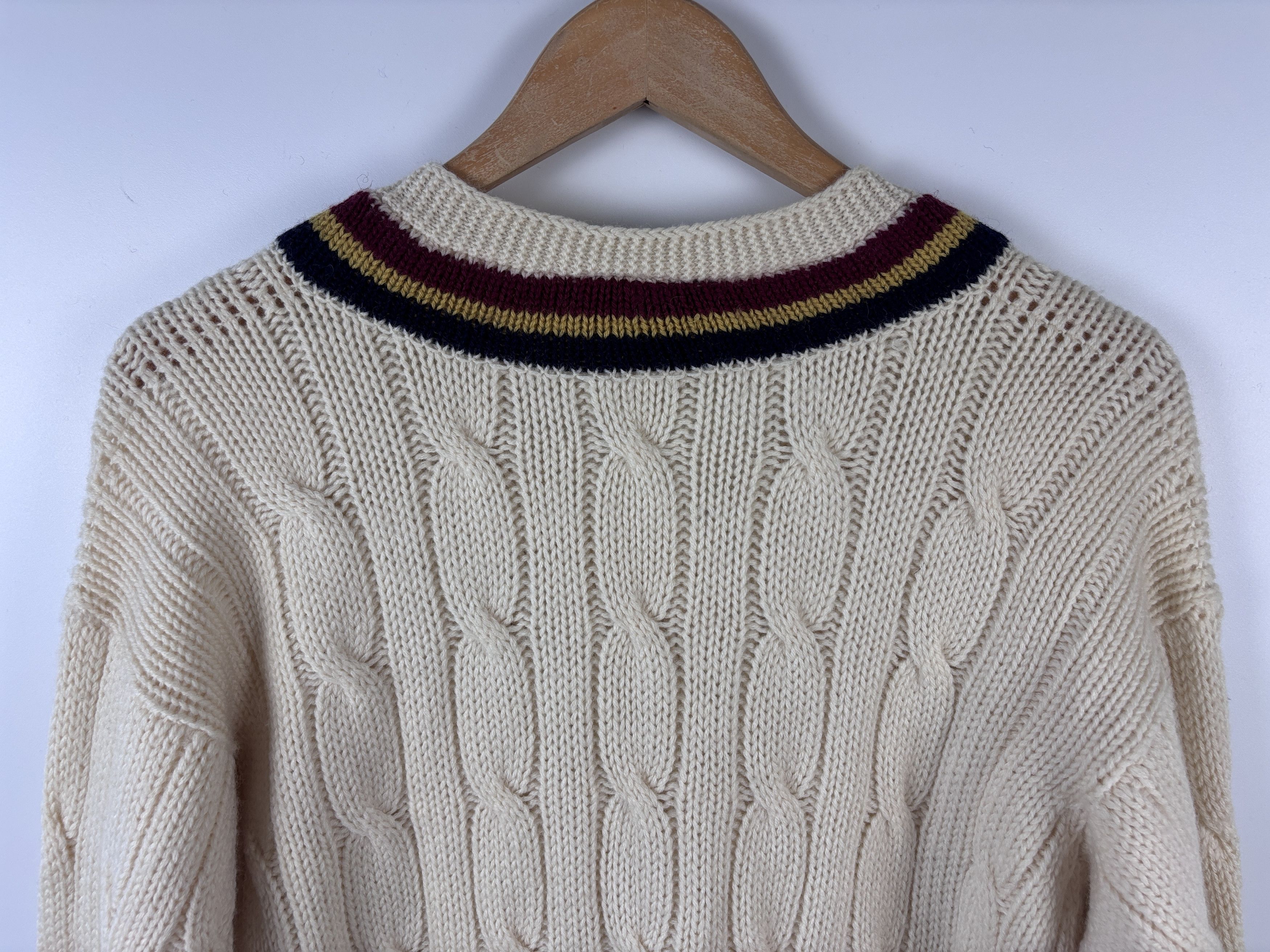 Vintage KF Knitwear Hand Framed Tennis Cricket Sweater Cable-Knit Size US M / EU 48-50 / 2 - 8 Thumbnail