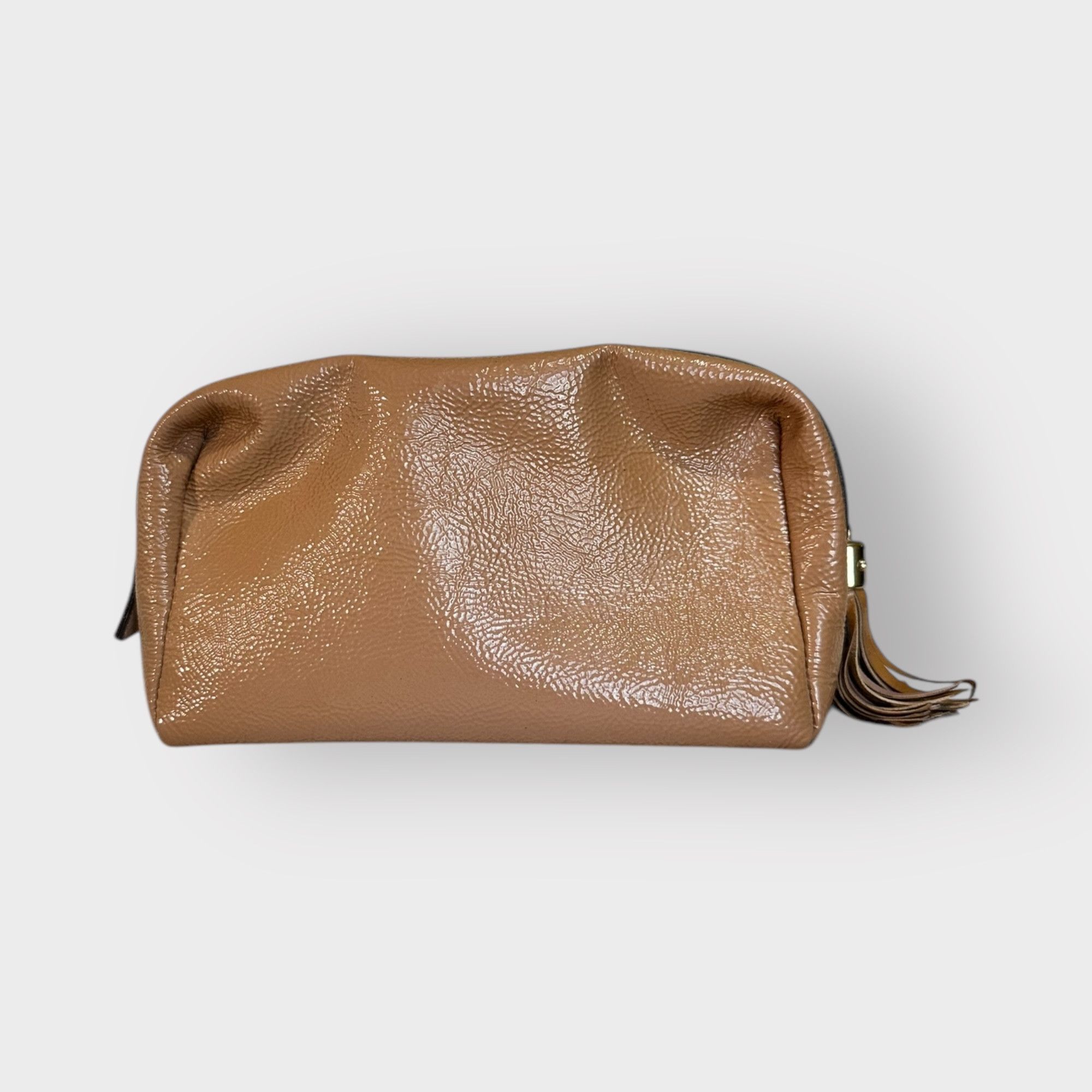 Gucci Gucci Soho Cosmetic Pouch Patent Beige Leather Logo Size ONE SIZE - 2 Thumbnail