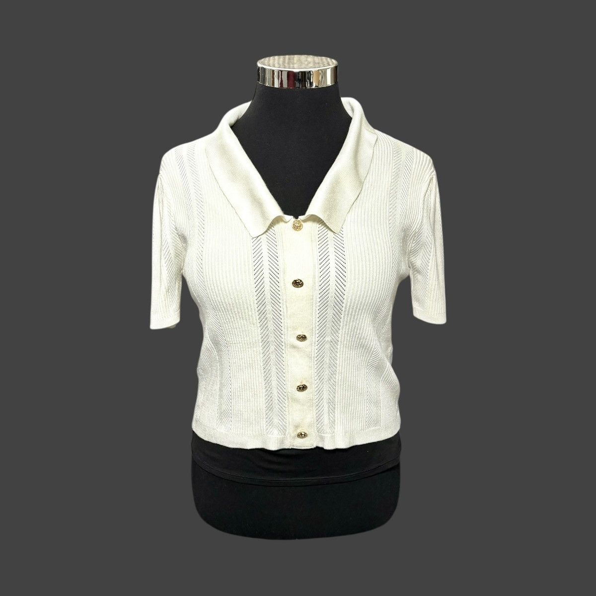 NVLTY NVLT Women’s Marshmallow Ribbed Fabric Cardigan Sweater Sz L Size L / US 10 / IT 46 - 4 Thumbnail