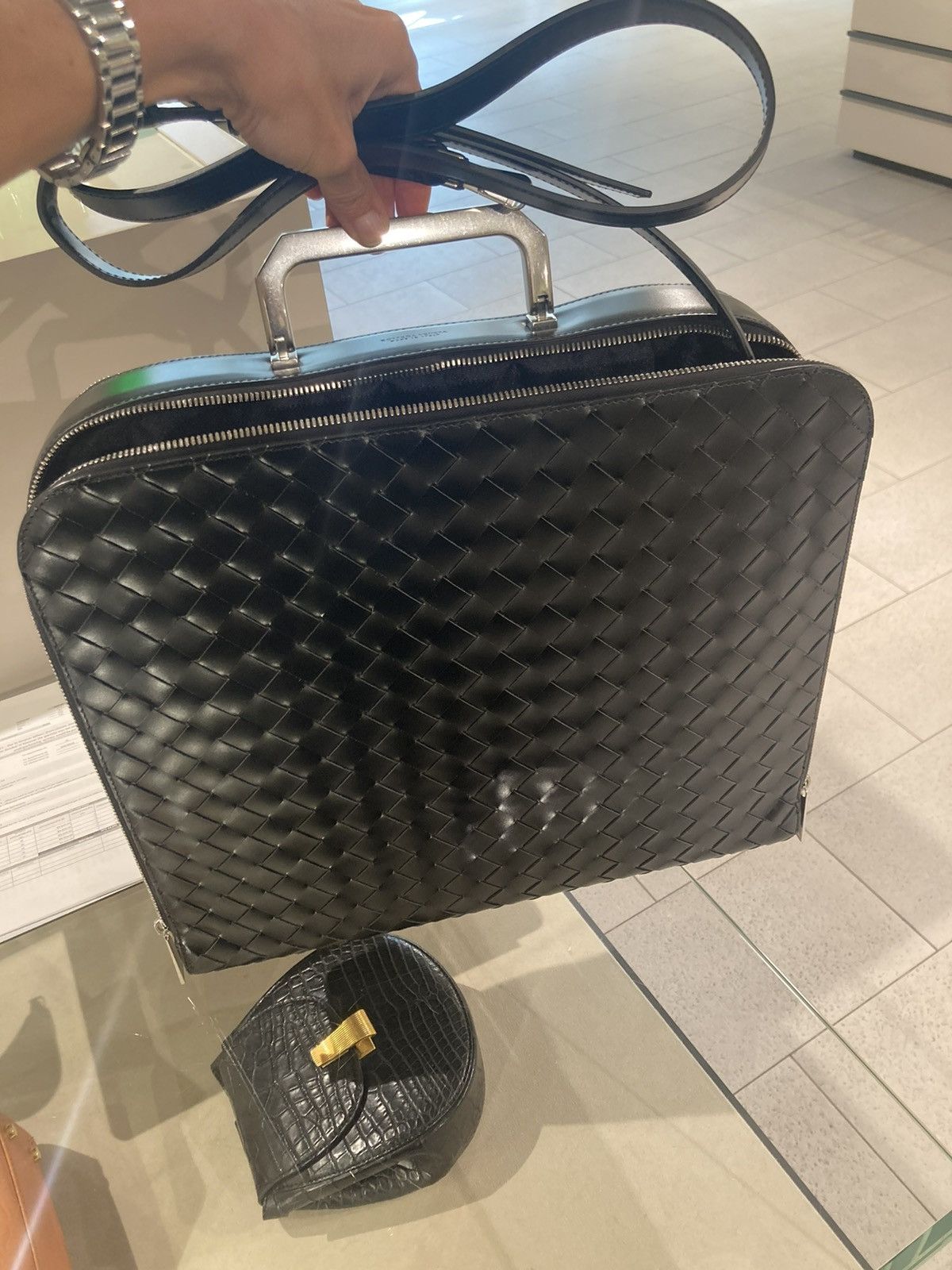 Bottega Veneta 🔥$6.5K VALUE🔥 Intercciato Leather Cassette Briefcase Bag Size ONE SIZE - 4 Thumbnail