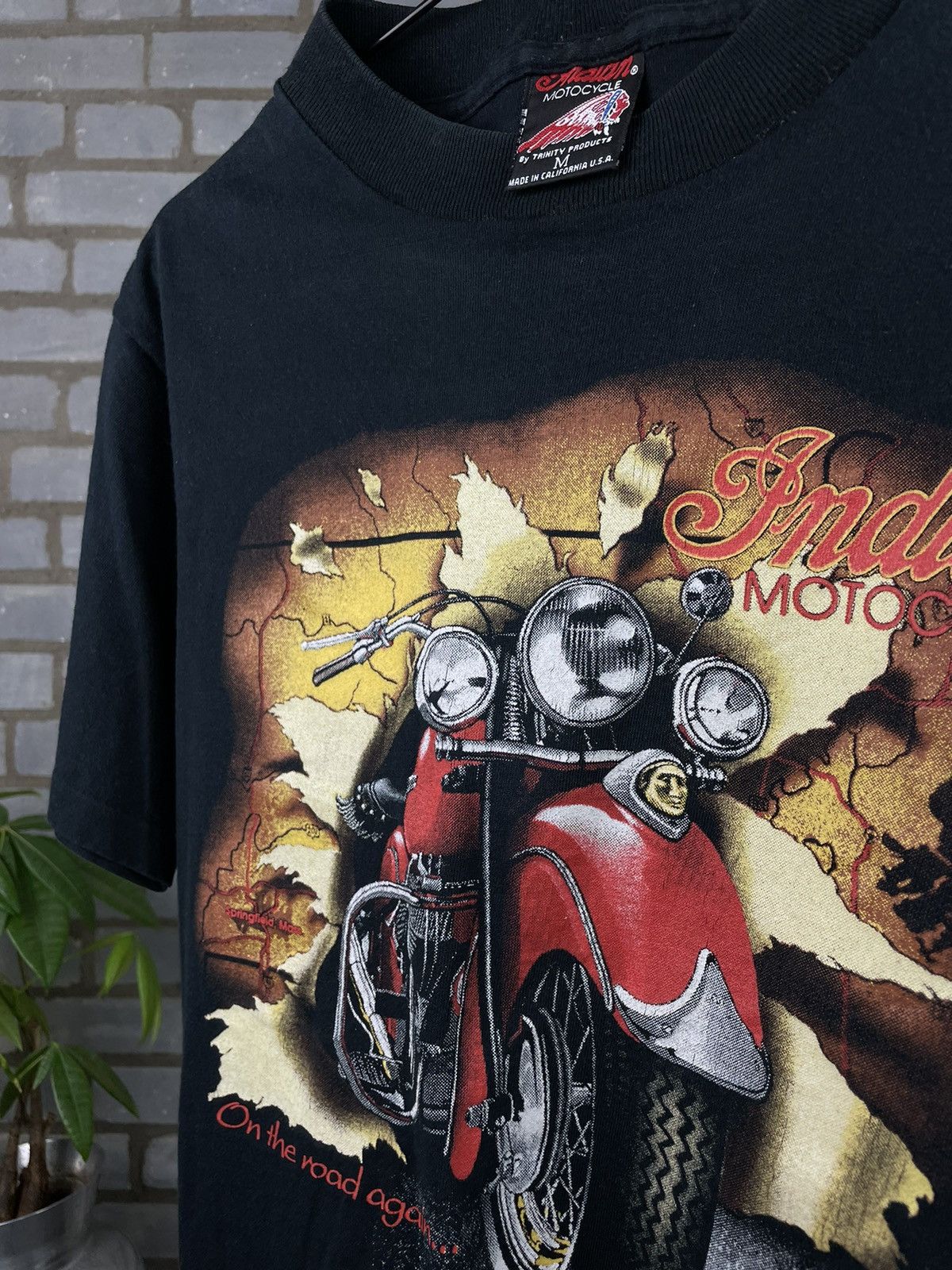 Harley Davidson × Indian Motorcycle × Vintage Indian Motorcycle made in USA 90’s single stitch T-shirt Size US M / EU 48-50 / 2 - 2 Thumbnail