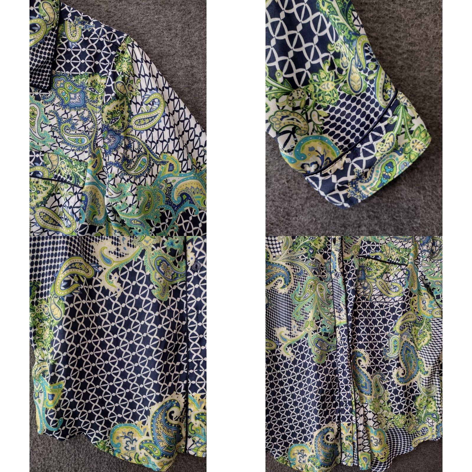 Liz Claiborne Liz Claiborne Shirt Blouse Women's PL Green/Blue Paisley Button Up Shirt Women Long Sleeve Casual Business Purple? Size L / US 10 / IT 46 - 8 Thumbnail