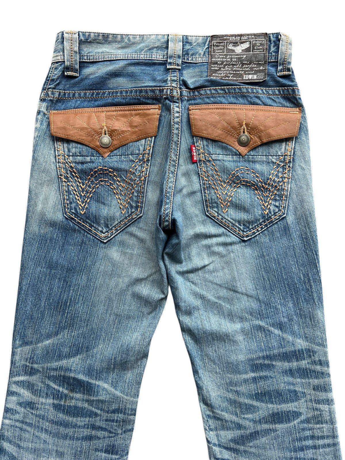 Edwin Vintage Edwin XV Distressed Denim Flare Jeans 32x33.5 Size 32" / US 10 / IT 46 - 5 Thumbnail