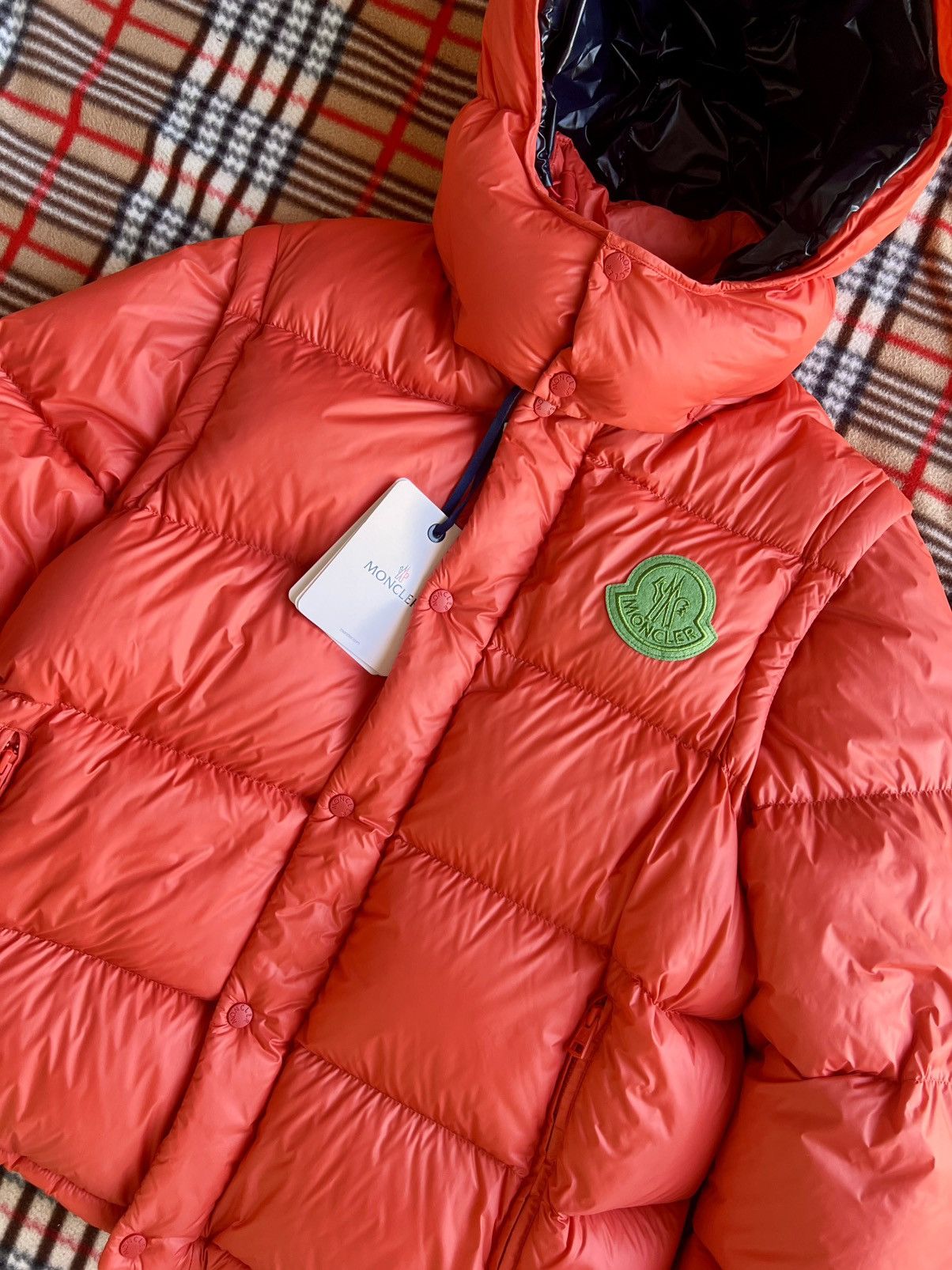 Moncler L Moncler Cyclone Short Down Jacket goose orange vest 2 jn 1 Size US L / EU 52-54 / 3 - 11 Thumbnail