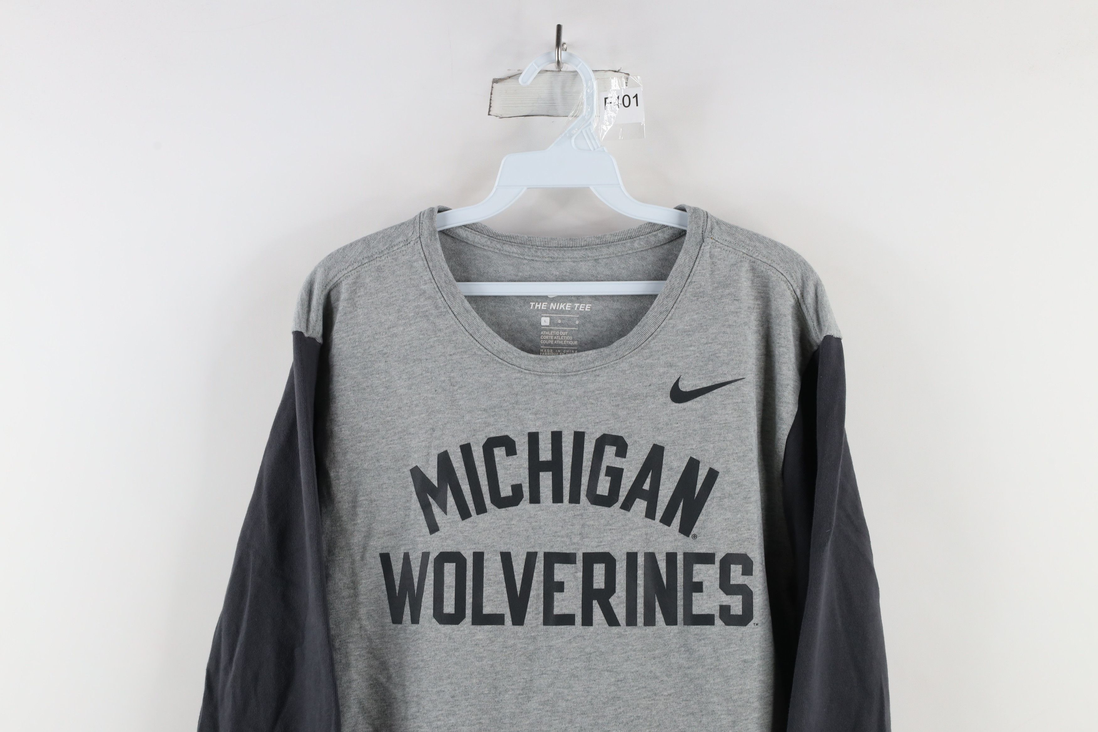 Nike × Vintage Nike University of Michigan Long Sleeve T-Shirt Gray Size US L / EU 52-54 / 3 - 2 Thumbnail