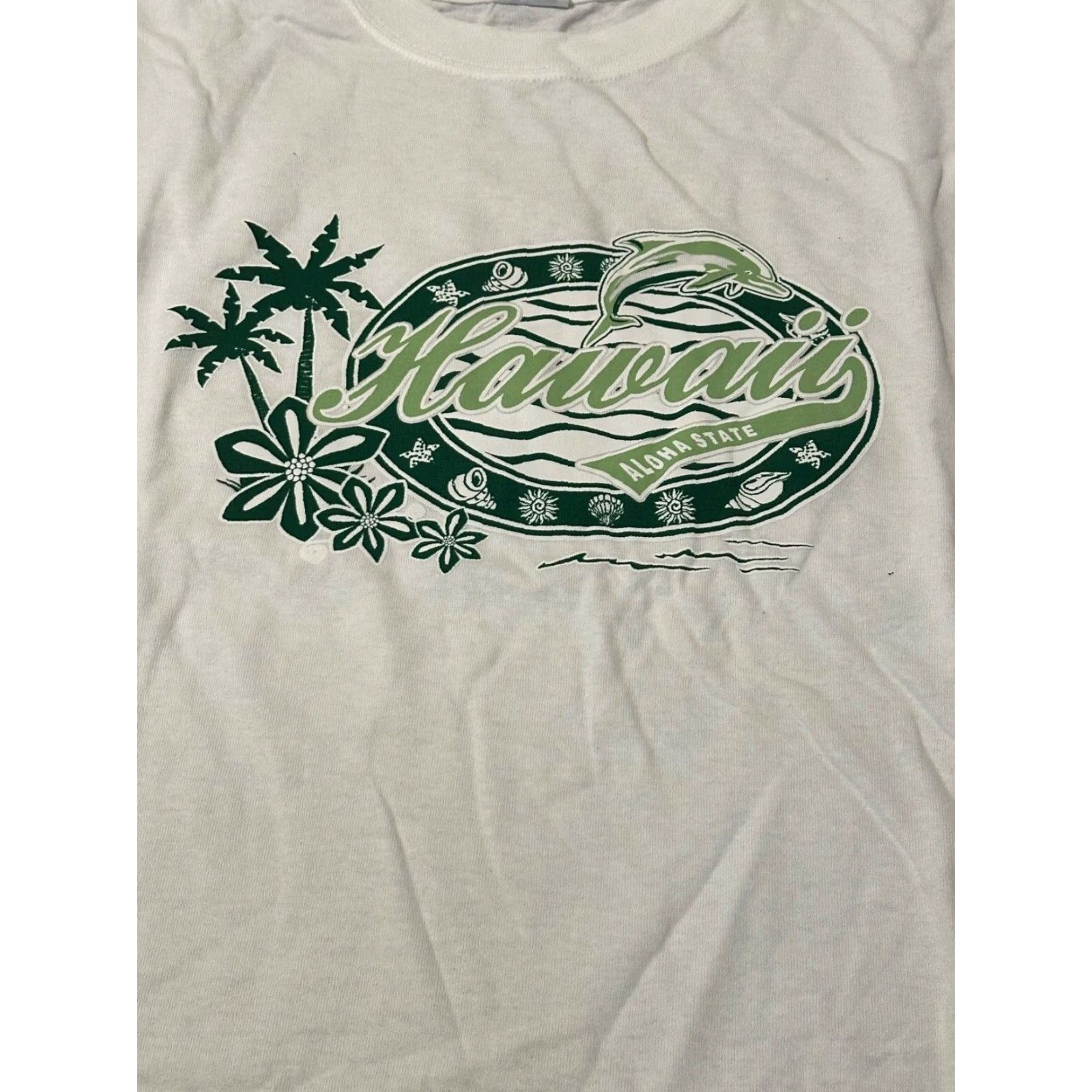 Anvil Hawaii Aloha State T-Shirt White w/ Green Size Large Size US L / EU 52-54 / 3 - 2 Thumbnail