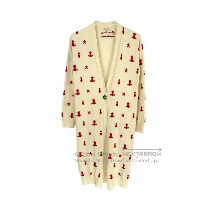 Hermes Hermes Beige Full Logo Cashmere Cardigan Size XXS / US 00 / IT 34 - 1 Thumbnail