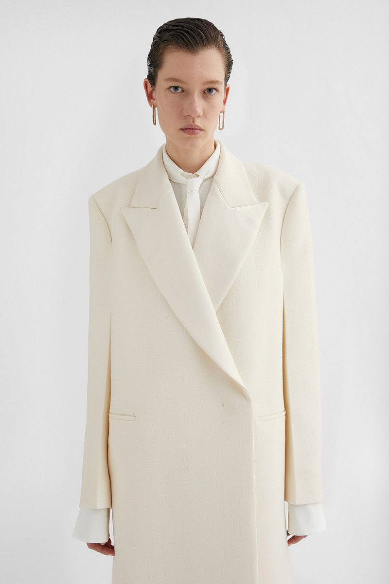 Jil Sander o1loc1c0426 Tailored Coat in White Size S / US 4 / IT 40 - 5 Thumbnail