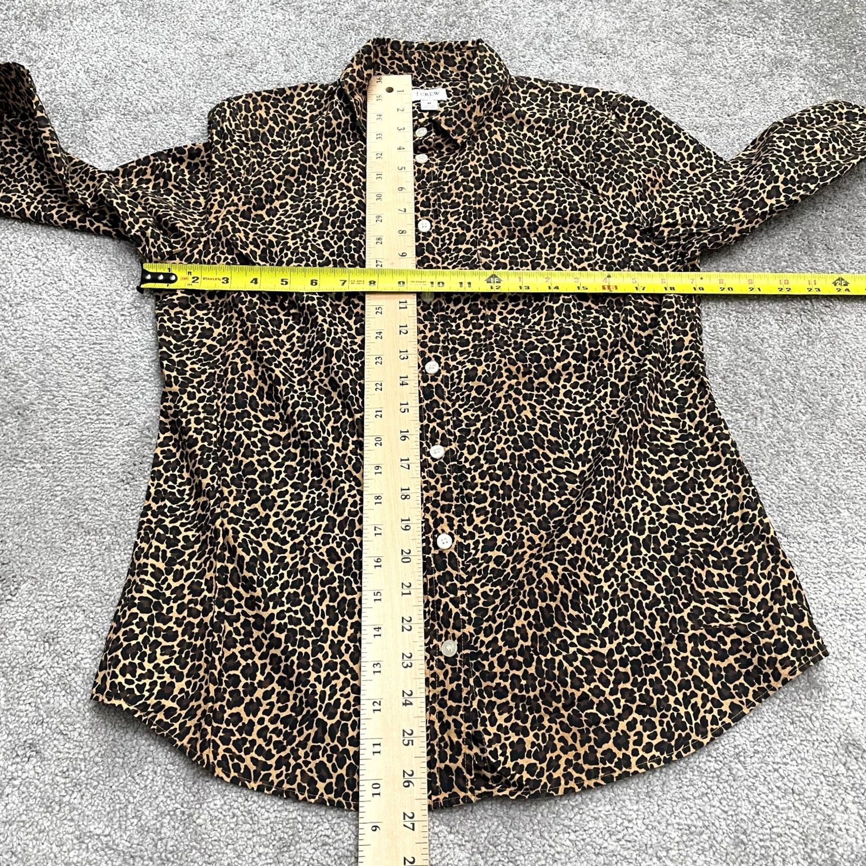 J.Crew J.CREW Leopard Print Button-Down Shirt Womens Medium Brown Long Sleeve Size M / US 6-8 / IT 42-44 - 7 Thumbnail