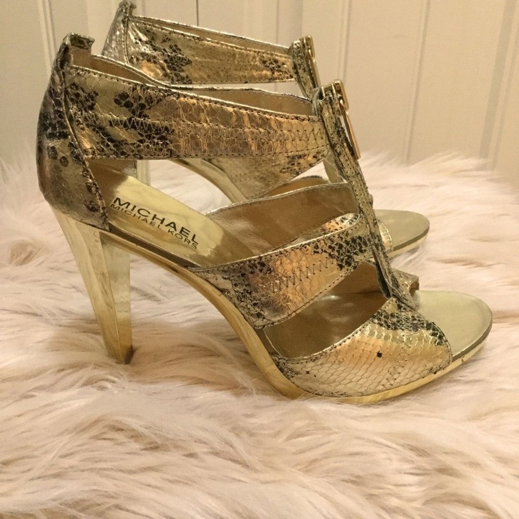 Michael Kors MICHAEL KORS | Berkeley T Strap Snakeskin Heels Size US 6.5 / IT 36.5 - 16 Thumbnail