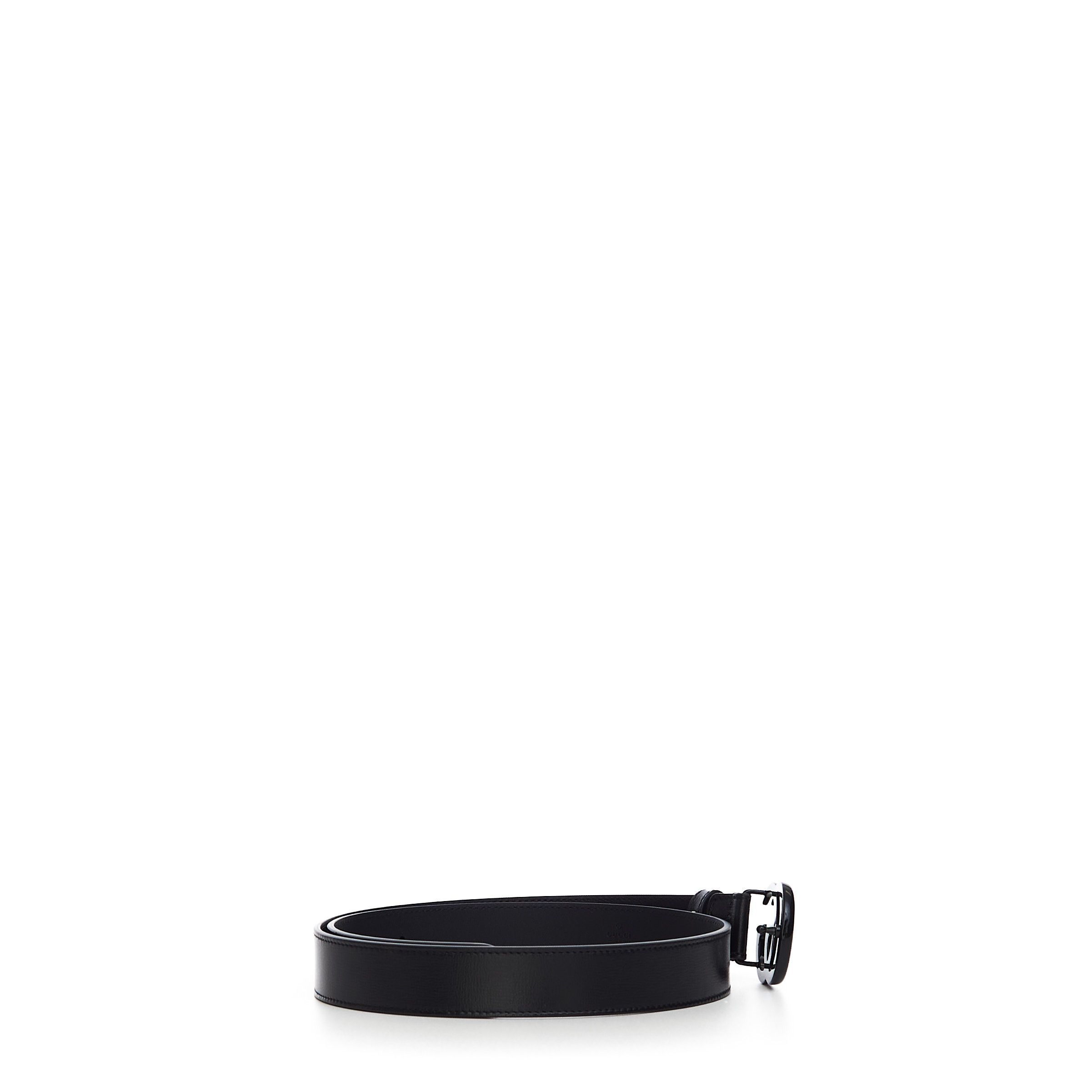 Gucci Black Leather Belt With Black GG Marmont Buckle Size 100 Size ONE SIZE - 7 Thumbnail