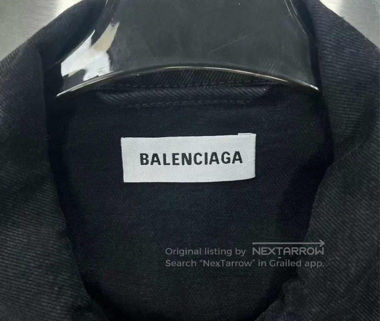 Balenciaga balenciaga black gray denim jacket with crystals. Size US XS / EU 42 / 0 - 2 Thumbnail