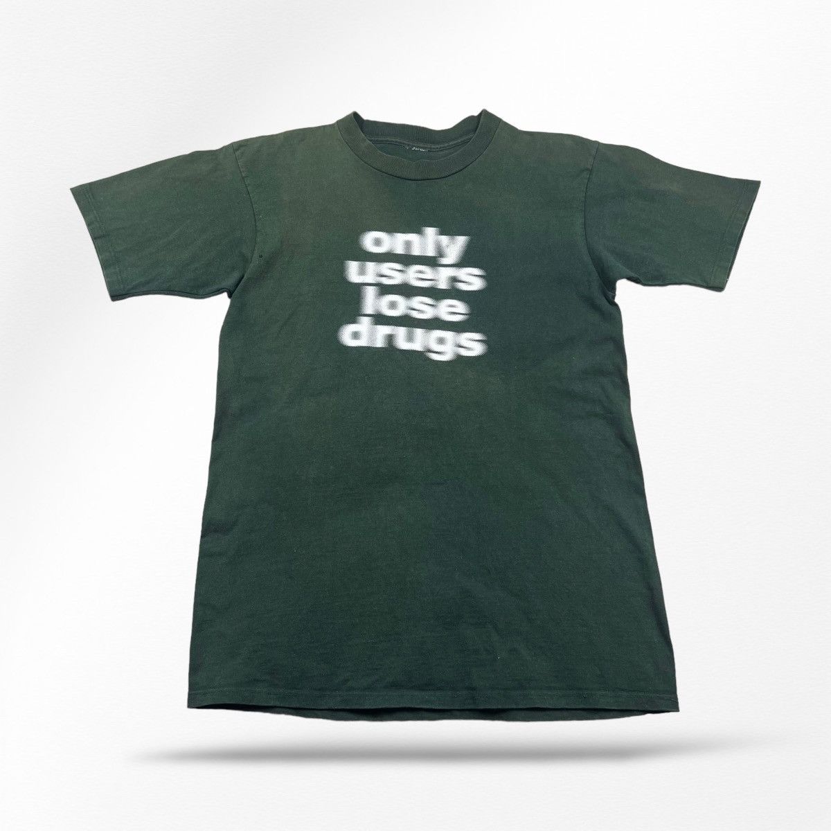 image of Vintage 90's Only Users Lose Drugs T Shirt Asap Humor Rap Tee in Green, Men's (Size Medium)