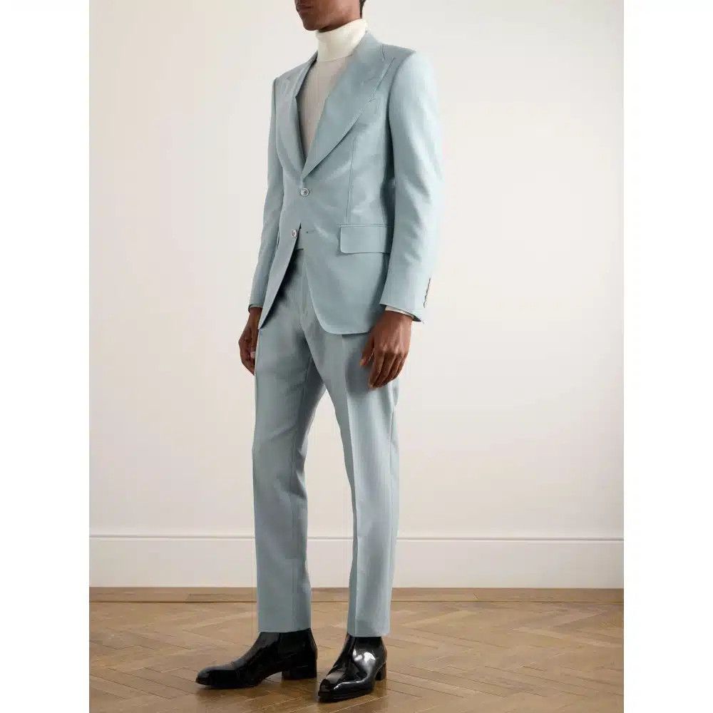 Tom Ford o1loc1c0825 JHAP04 Atticus Jacket in Light Blue Size US M / EU 48-50 / 2 - 2 Thumbnail