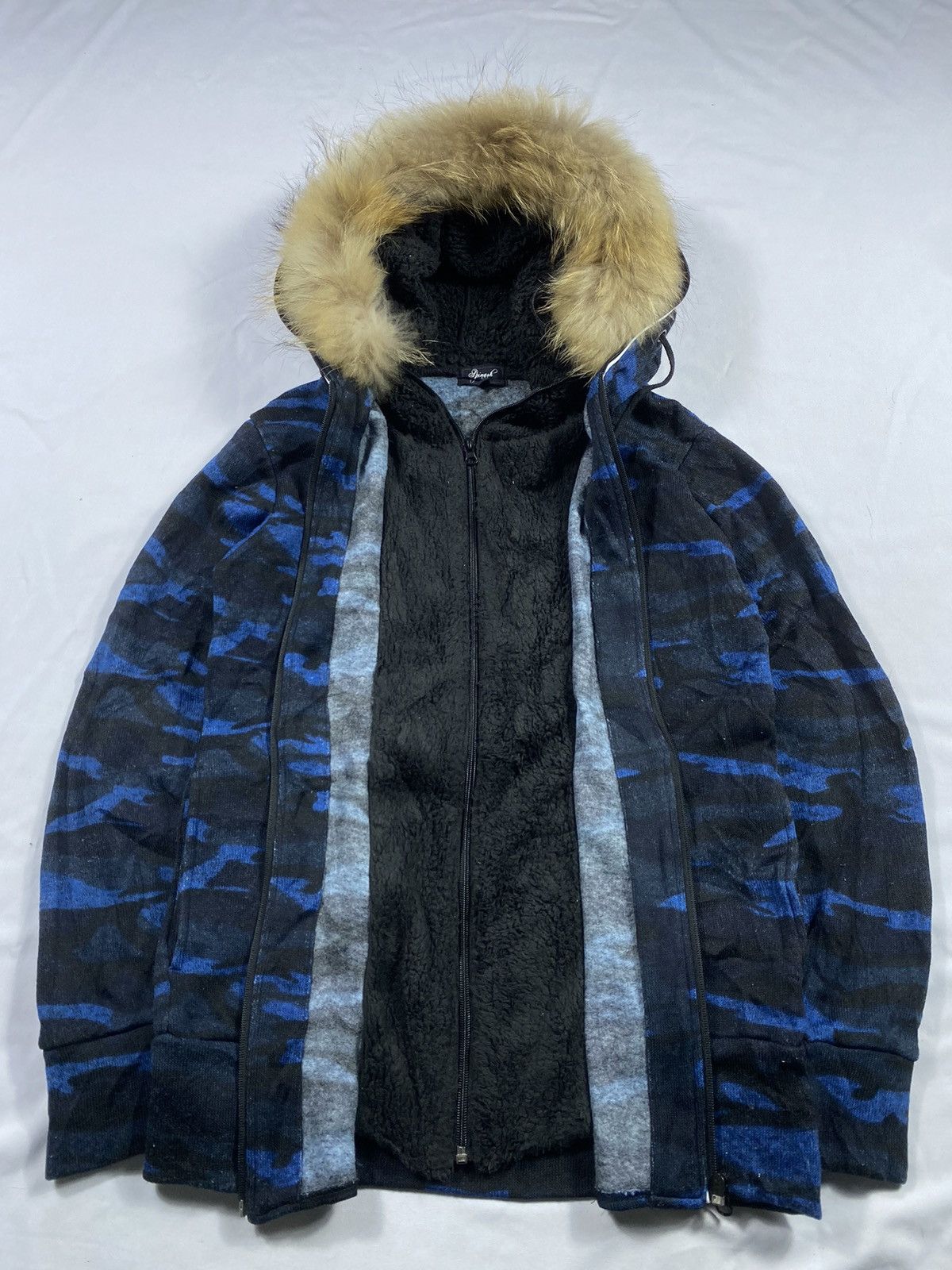 Le Grande Bleu (L.G.B.) Japanese Spinash zip fur hoodie double layer Size US M / EU 48-50 / 2 - 3 Thumbnail