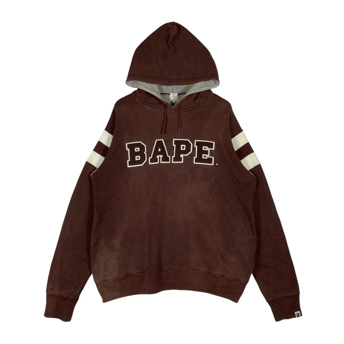 Bape Vintage BAPE Hoodie A Bathing Ape Brown College Logo Size US L / EU 52-54 / 3 - 1 Thumbnail