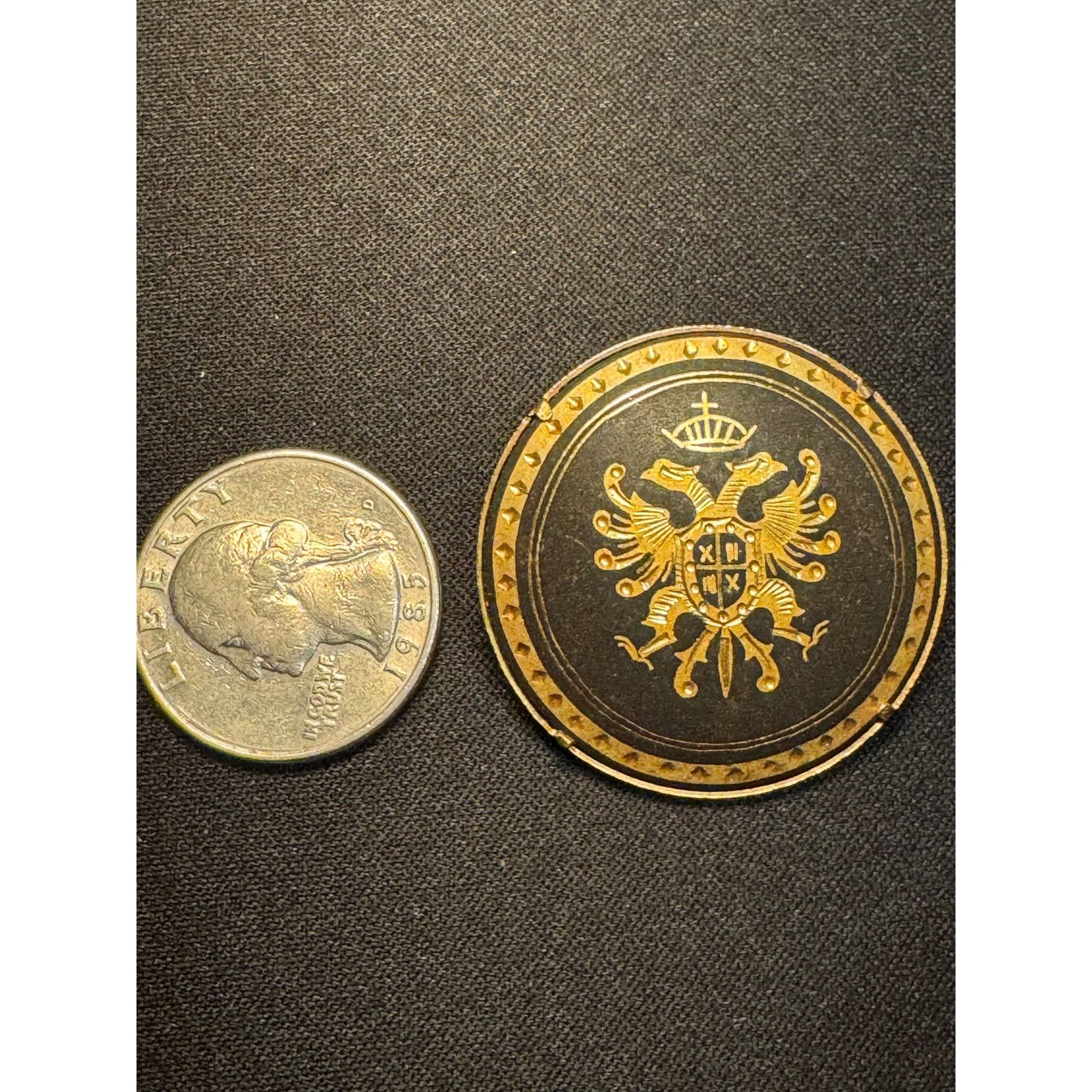 Other Vintage Damascene Coat of Arms Brooch Tube Clasp Size ONE SIZE - 3 Thumbnail