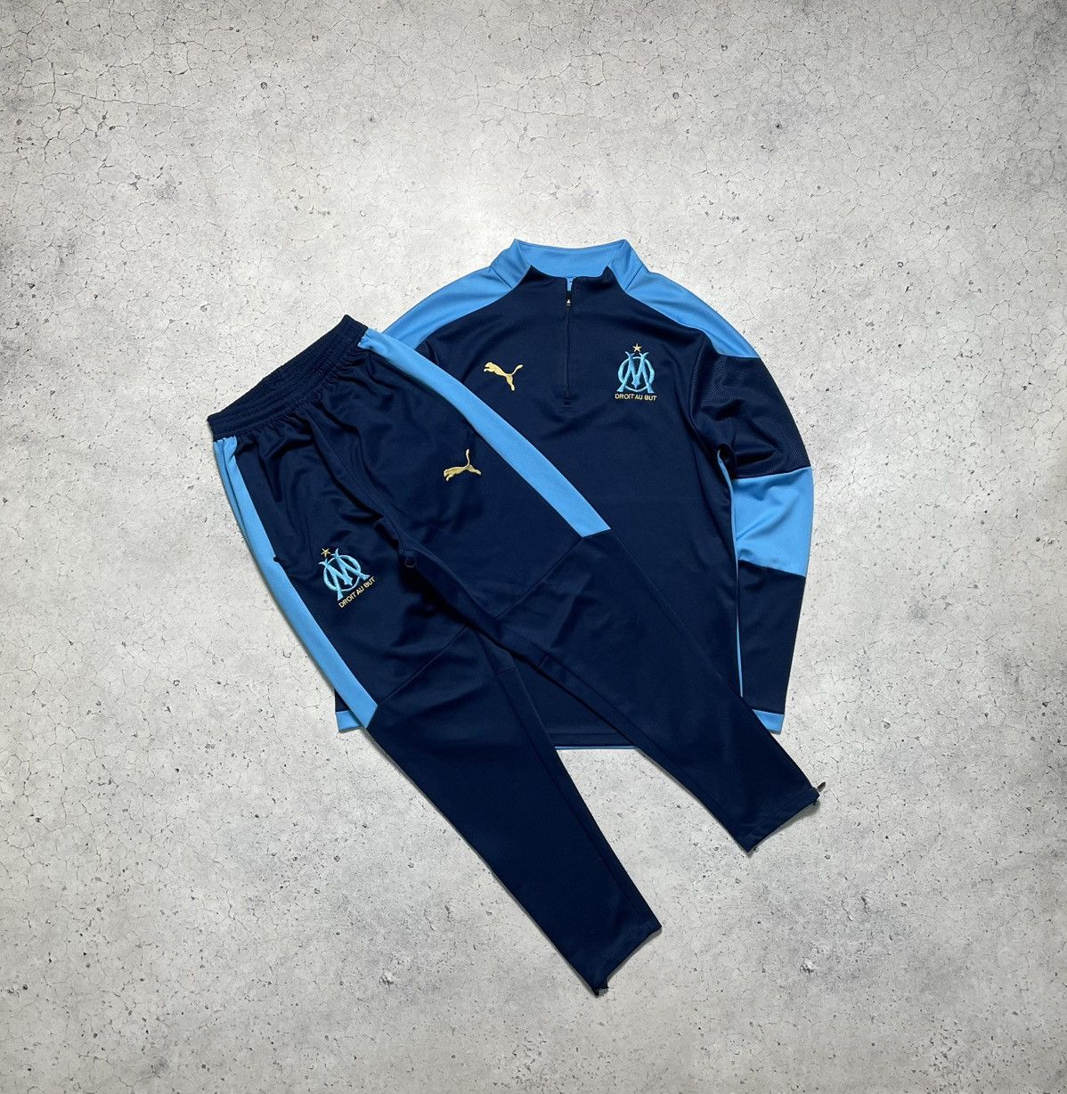 Puma Puma FC Olympique Marseille Soccer Track Suit Jacket Pants Size US 32 / EU 48 - 1 Thumbnail