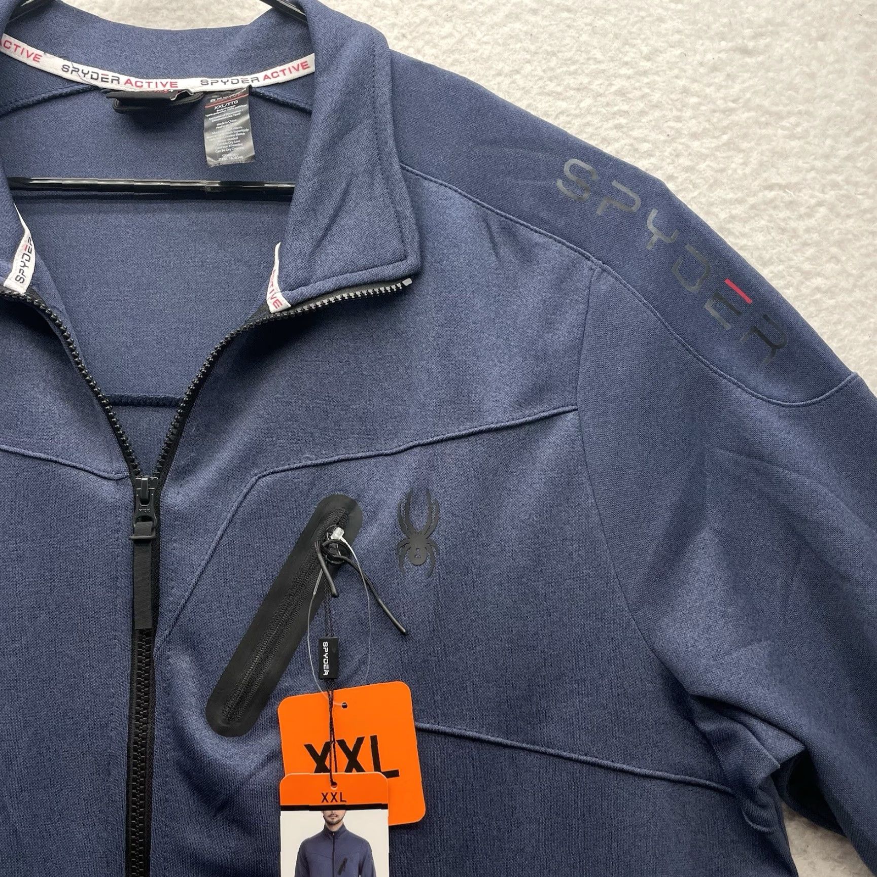 Spyder Spyder Track Jacket Mens 2XL Navy Blue Athletic Wicking ProW B Hiking Sports Athleisure Outdoor Jacket Size US XXL / EU 58 / 5 - 3 Thumbnail