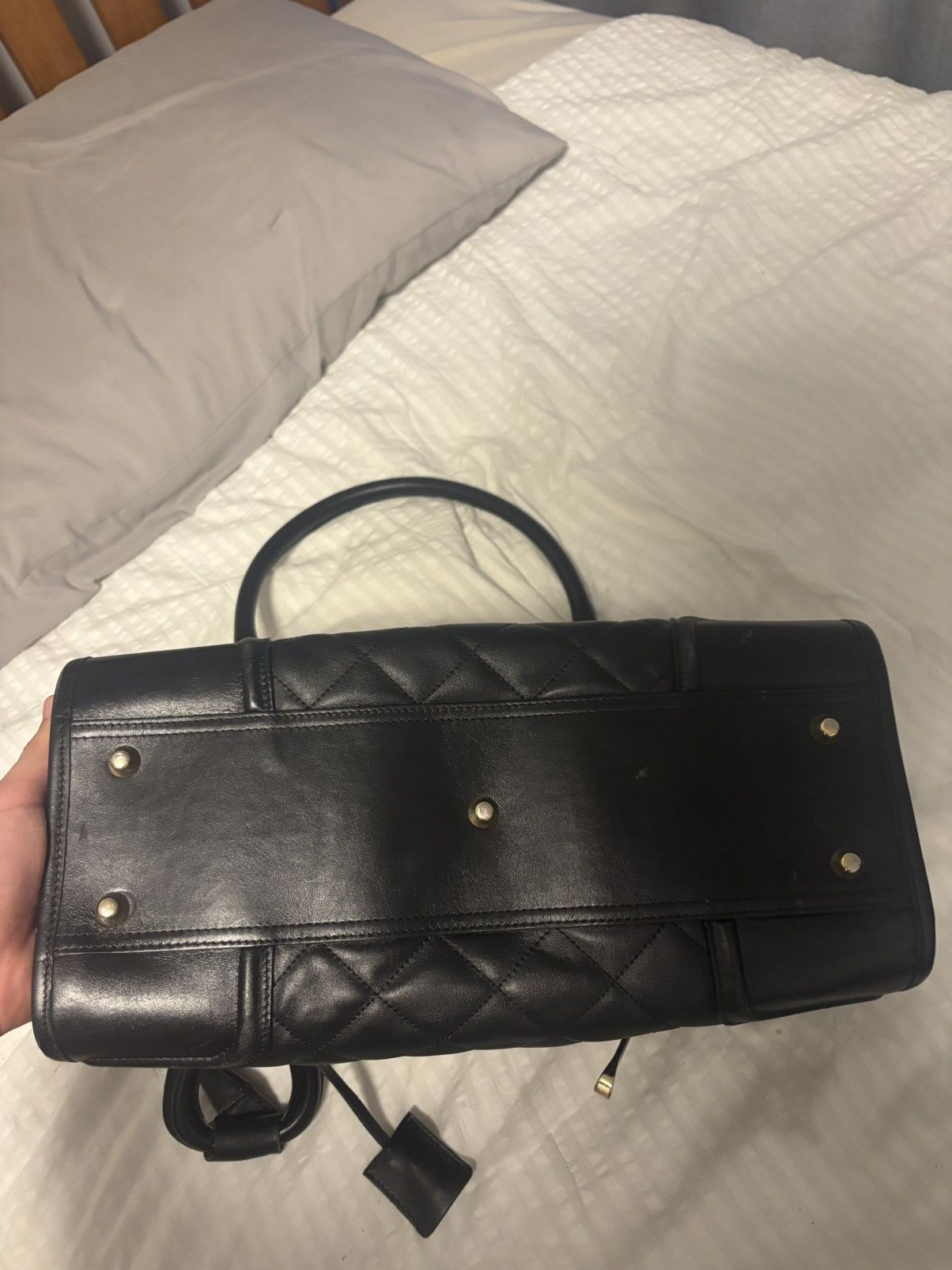 Burberry Burberry Manor Black Quilted Leather Satchel Size ONE SIZE - 8 Thumbnail