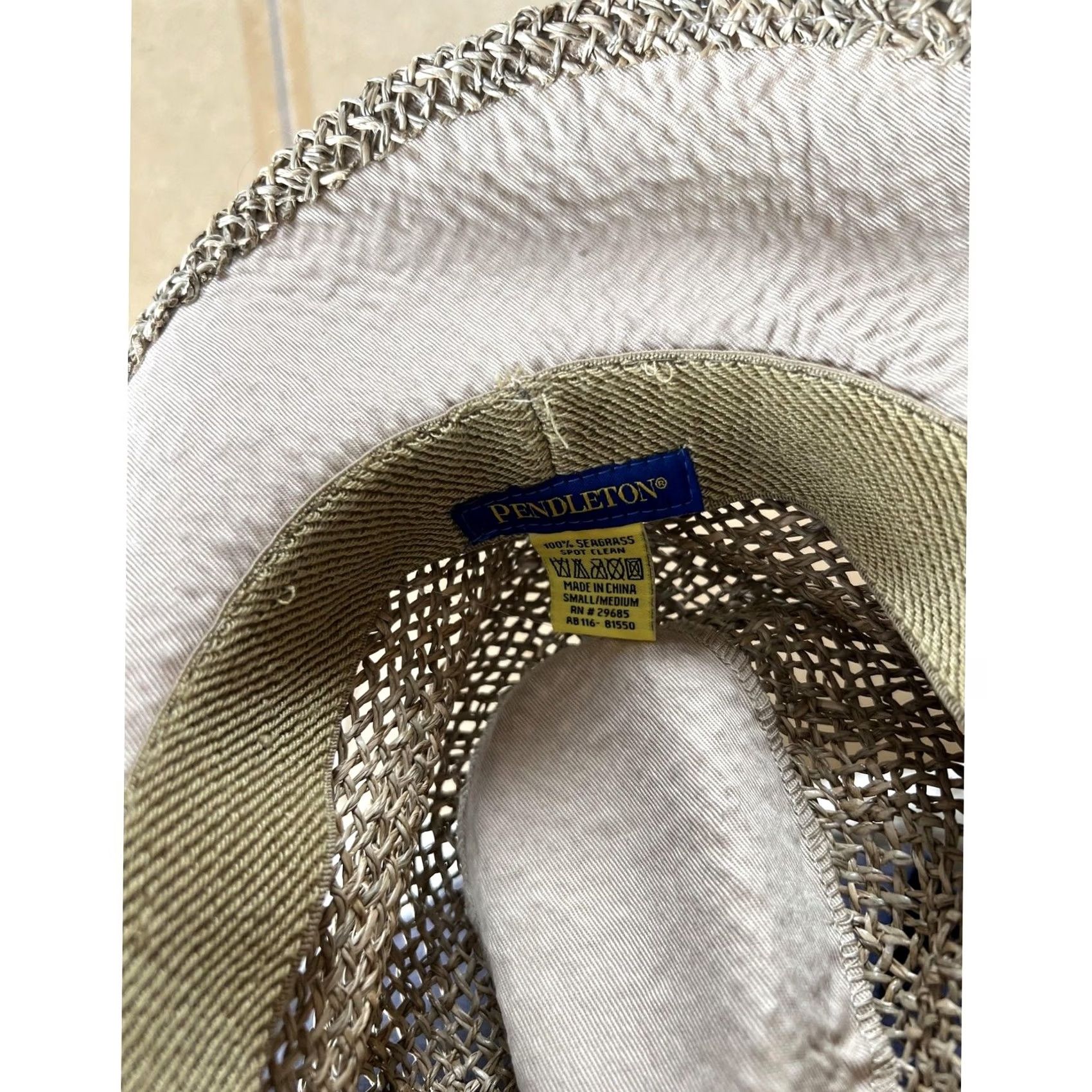 Pendleton VINTAGE Pendleton Hat Fedora Mens M Beige Straw Lined Breathable Lightweight Summer Size ONE SIZE - 5 Thumbnail