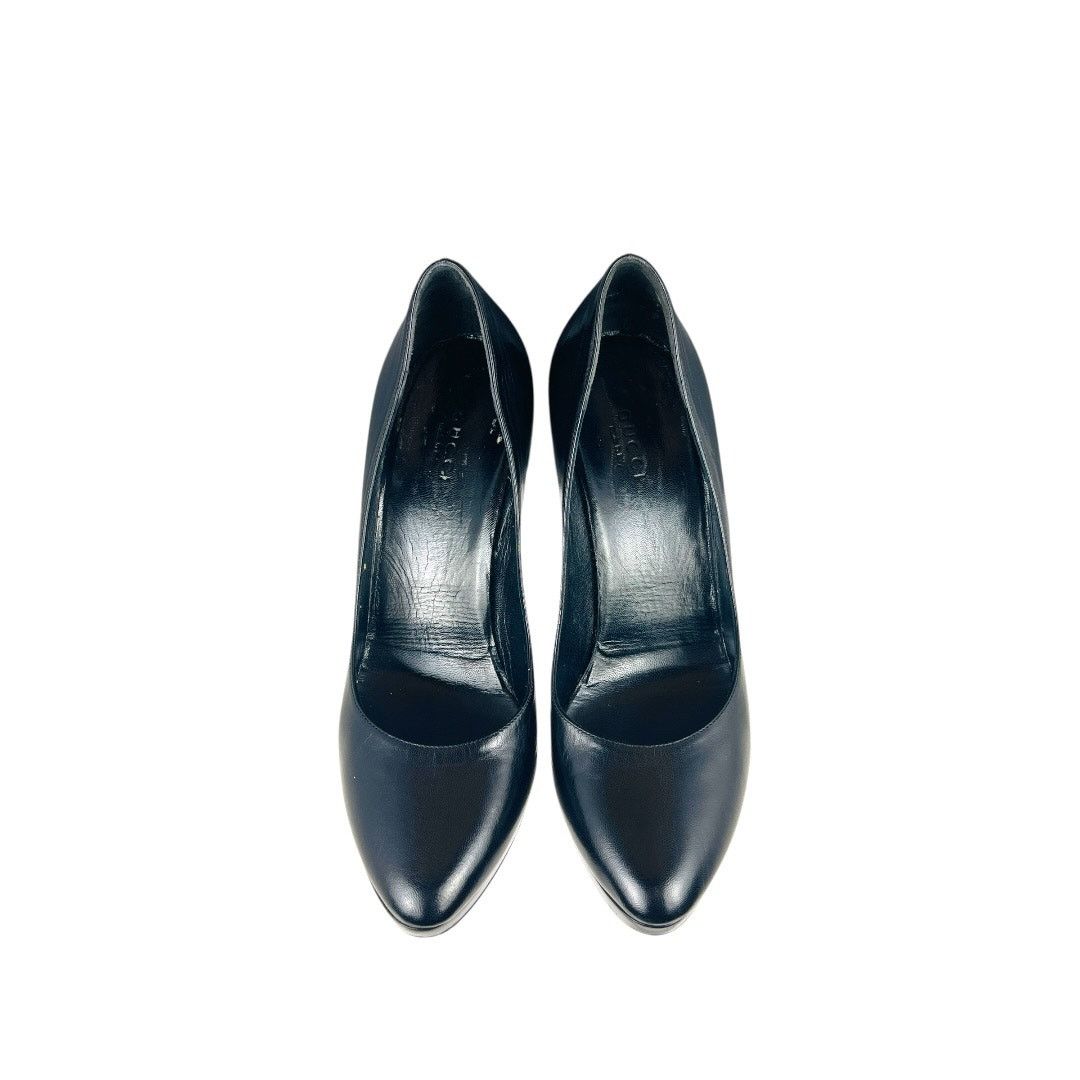 Gucci Gucci Malibu Bamboo Heel Platform Pumps Black Leather 37 Size US 7 / IT 37 - 5 Thumbnail