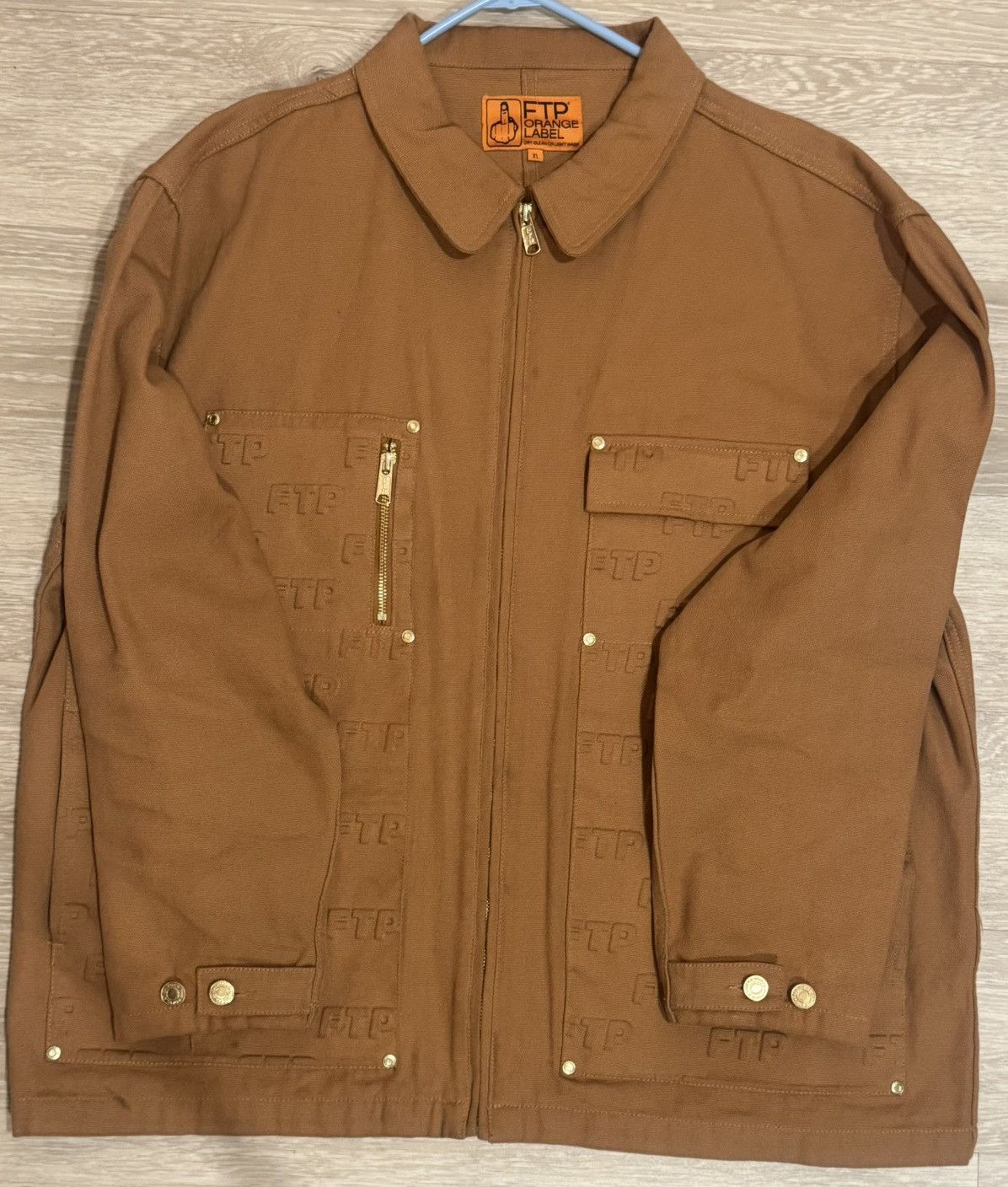 Fuck The Population FTP (FuckThePopulation) Embossed Logo Work Jacket Brown Size US XL / EU 56 / 4 - 2 Thumbnail