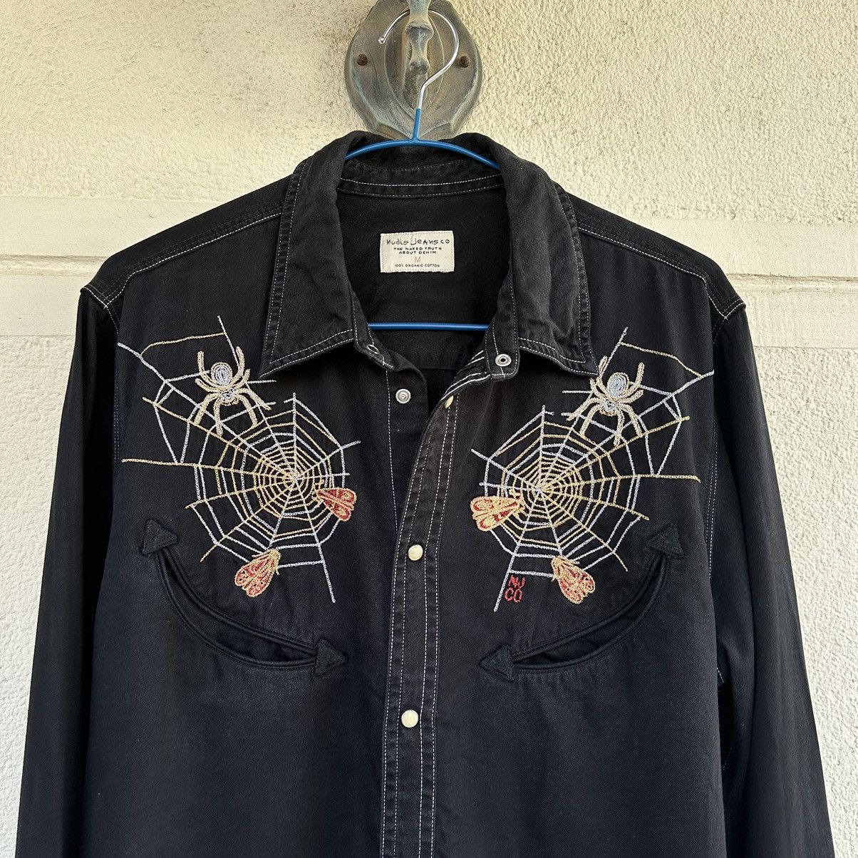 Nudie Jeans Nudie Jeans Stellan Spider Web Black Shirt Size US M / EU 48-50 / 2 - 3 Thumbnail
