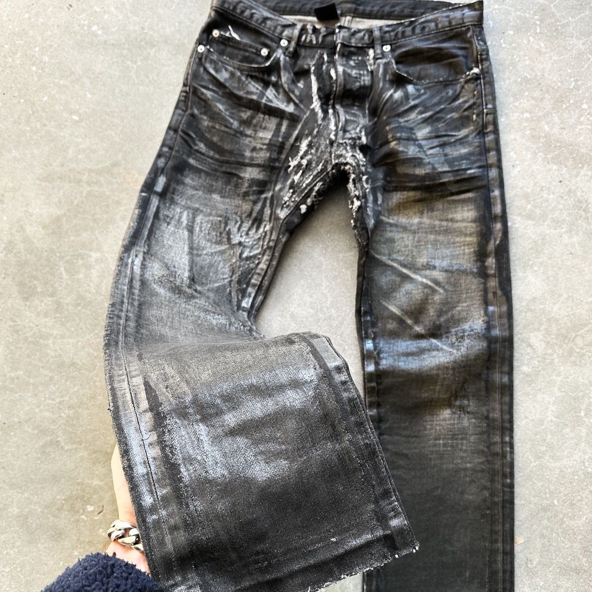 Dior Dior THRASHED AW03 “LUSTER” BORO Waxed Repair Denim By Hedi Size US 32 / EU 48 - 1 Thumbnail