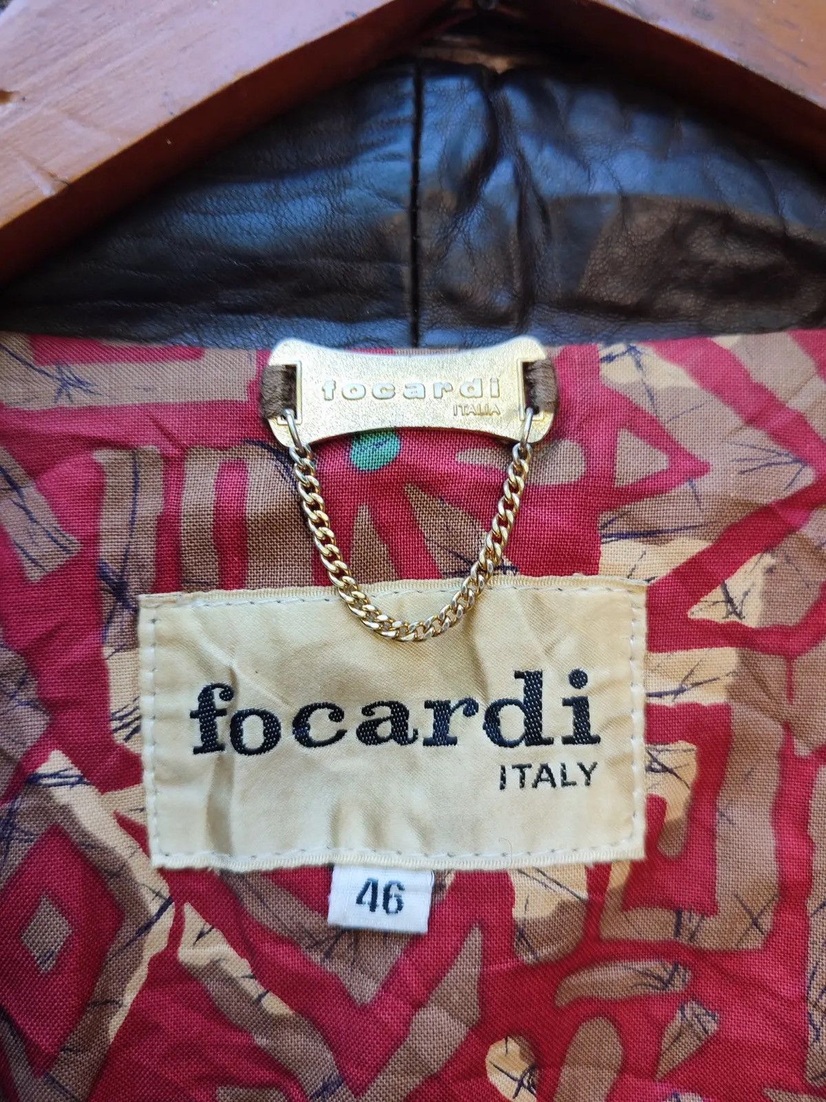 Designer Vintage Focardi Italy Brown Distressed Leather Jacket Size US M / EU 48-50 / 2 - 15 Thumbnail