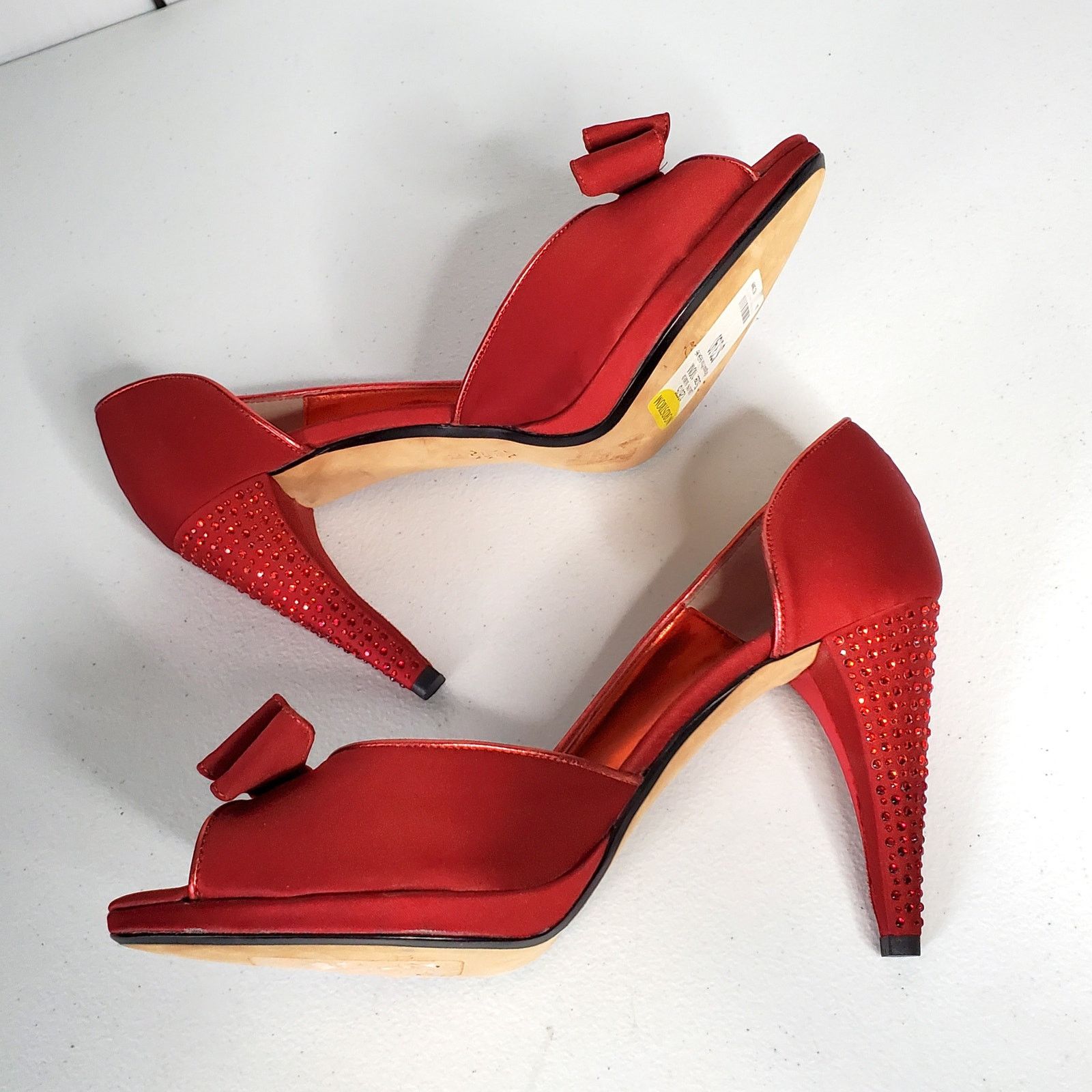 Designer Jessica Bennett Jeanie Satin Embellished Stiletto Heels 10 Size US 10 / IT 40 - 12 Thumbnail