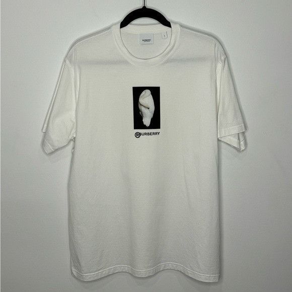 Burberry Montage Swan Print Cotton T-Shirt White Men’s Small