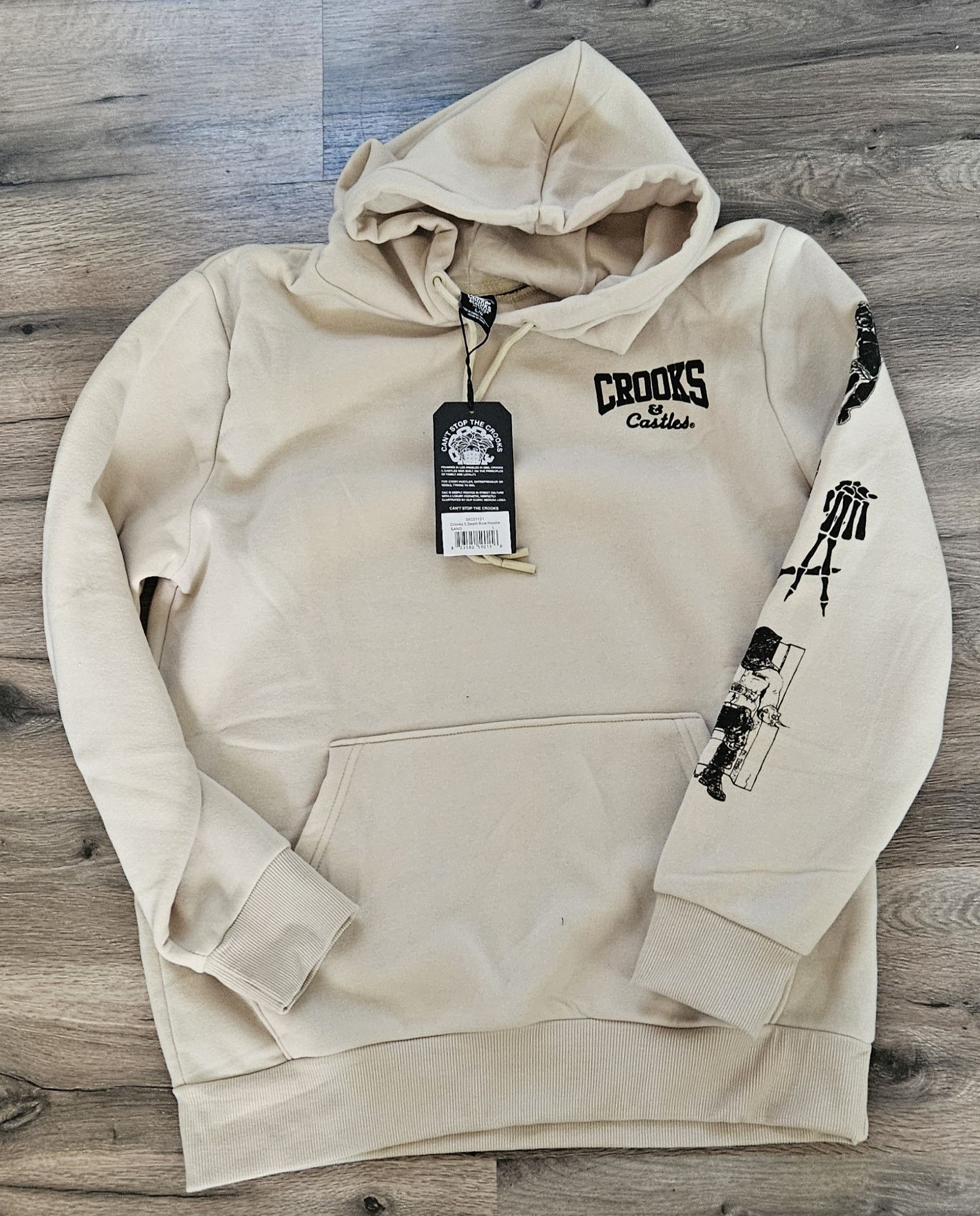 Crooks & Castles Crooks & Castles Men's Death Row Beige Hoodie Size Large Size US L / EU 52-54 / 3 - 1 Thumbnail